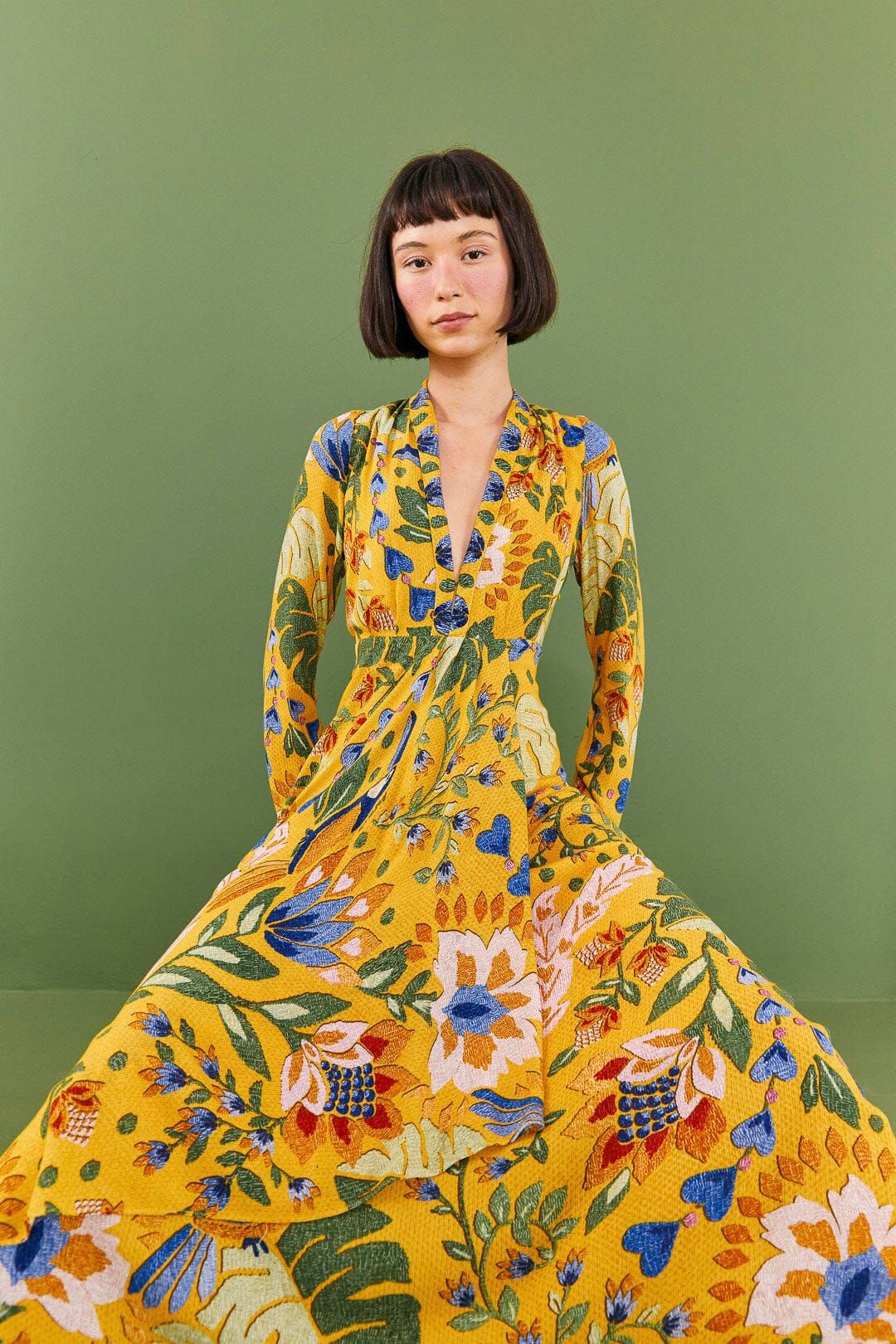 Yellow Summer Garden Maxi Dress | Parallel