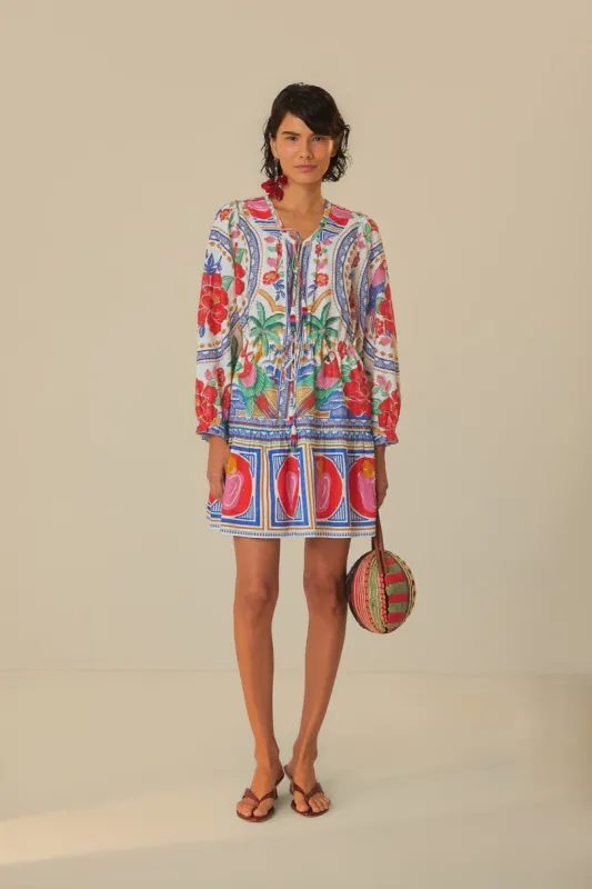 Off-White Flowers Beach Mini Dress sold by FARM Rio