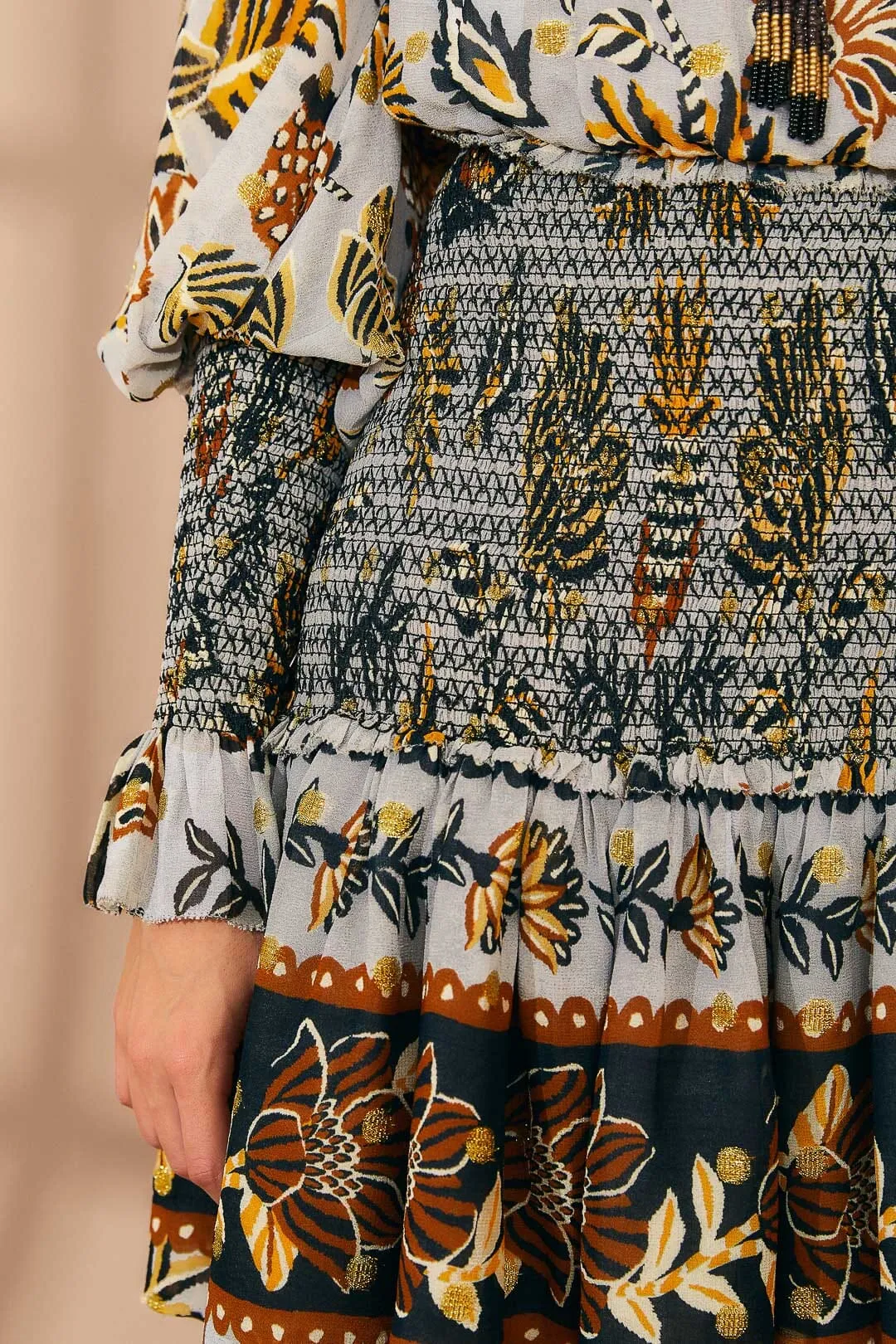 Silver Floral Tapestry Mini Dress sold by FARM Rio product image thumbnail 5