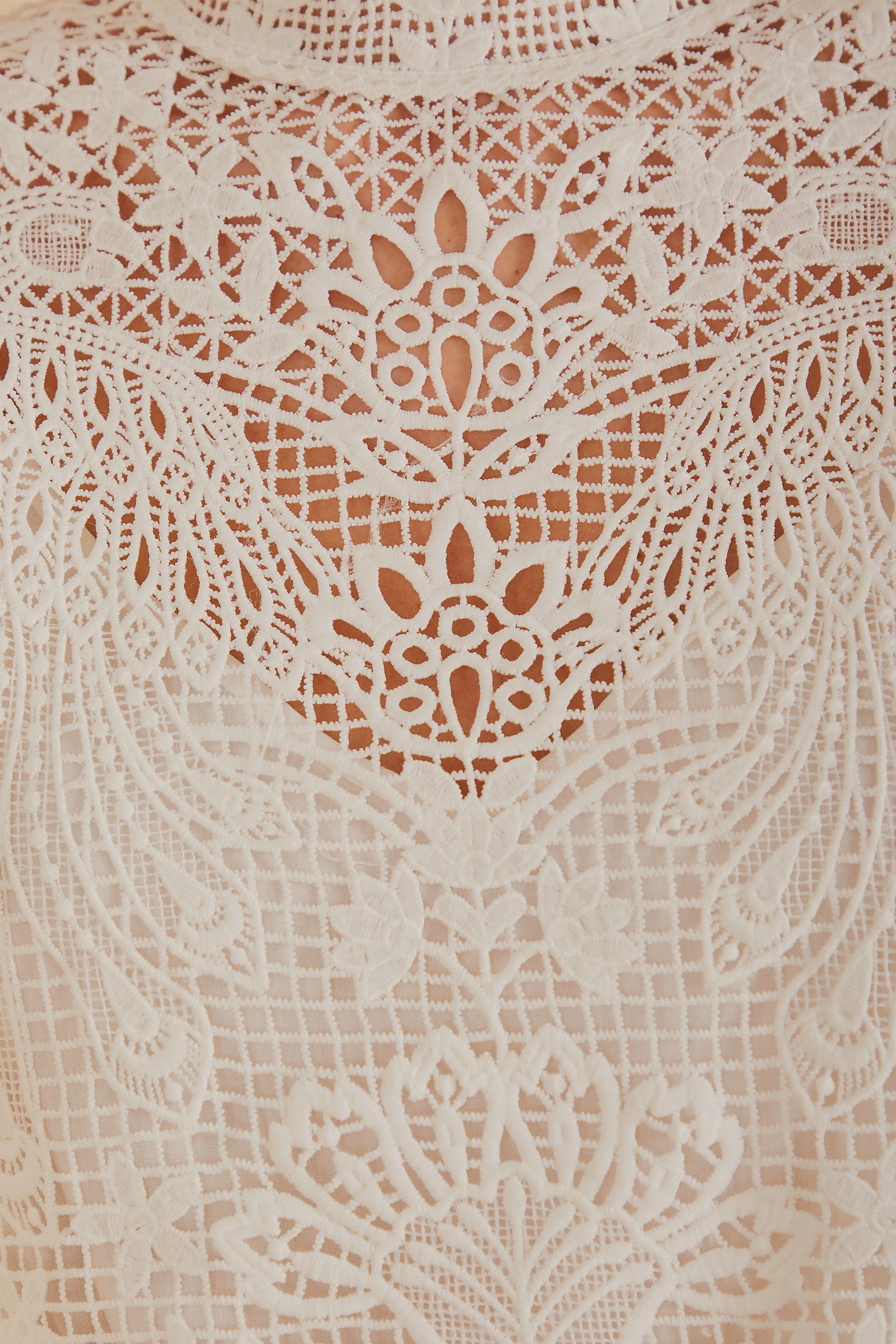 Off-White Guipure Long Sleeve Blouse sold by FARM Rio product image thumbnail 4