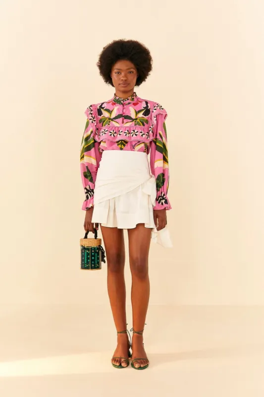 White Knot Organic Cotton Mini Skirt sold by FARM Rio