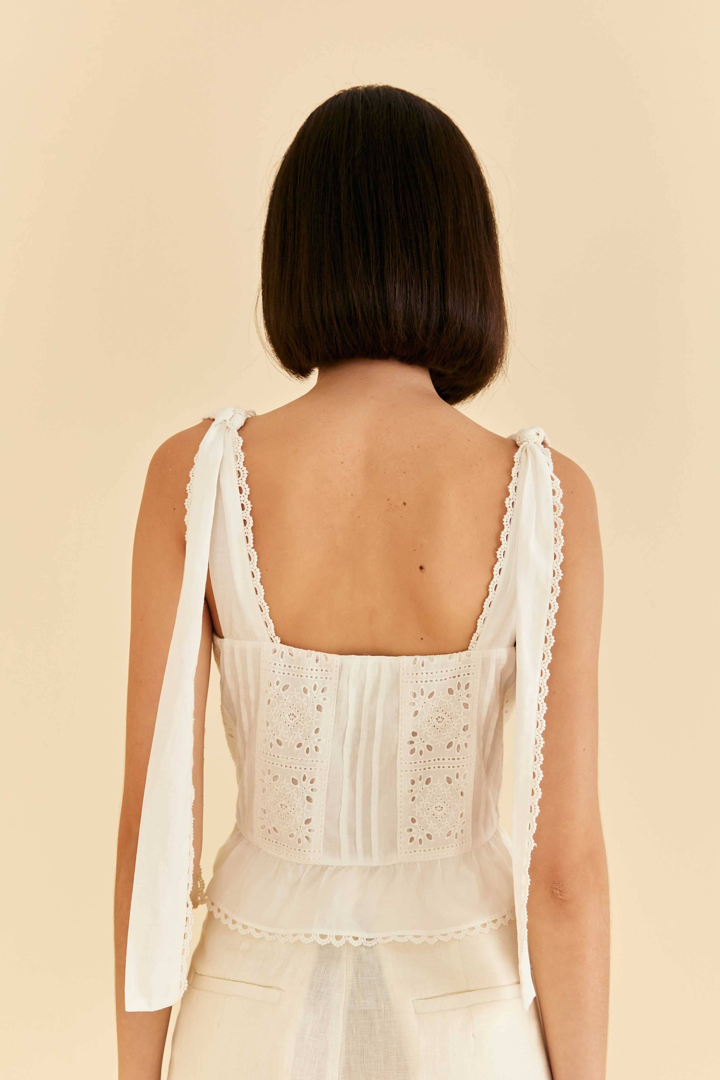 Off-White Lace Top sold by FARM Rio product image thumbnail 4