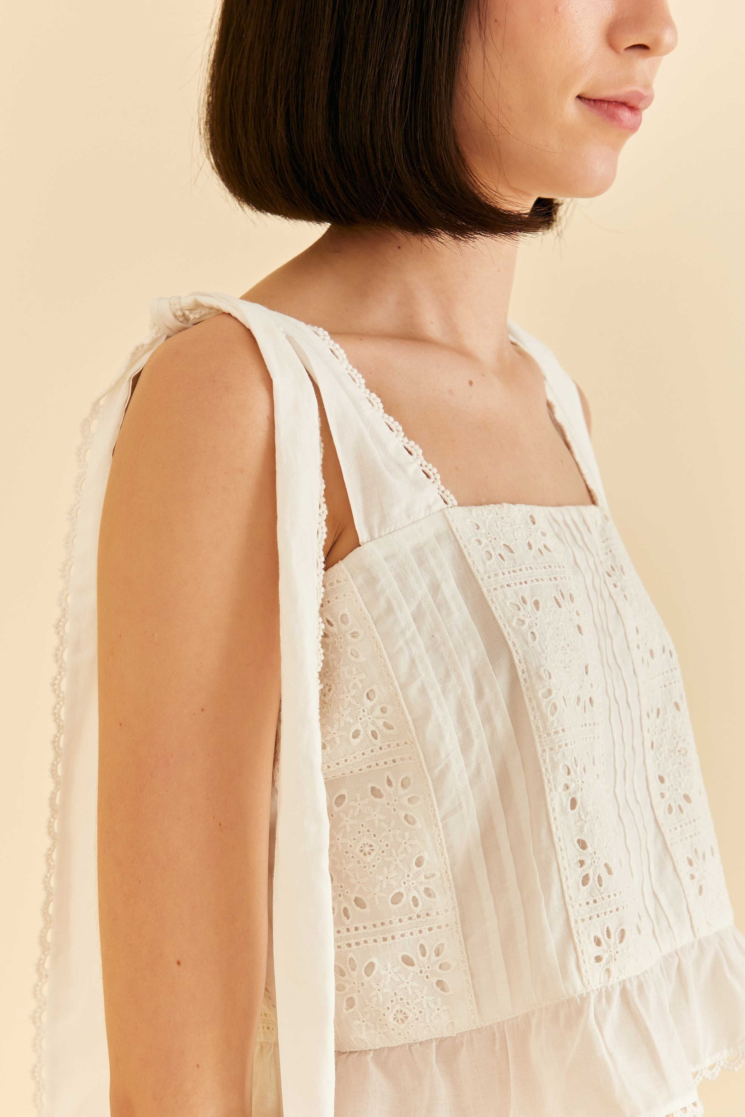 Off-White Lace Top sold by FARM Rio product image thumbnail 3