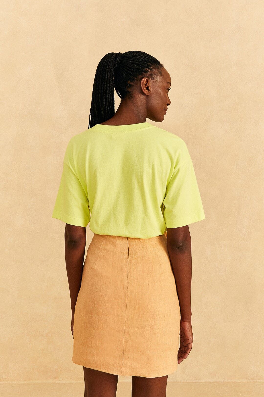 Beige Leaf Organic Cotton Mini Skirt sold by FARM Rio product image thumbnail 4