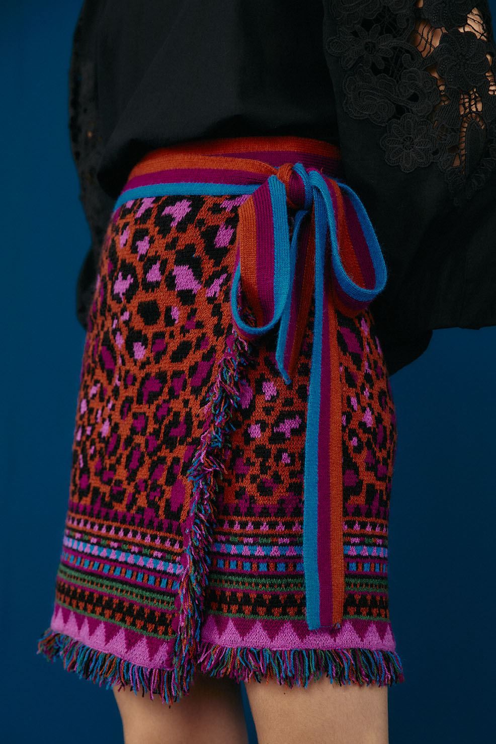 Red Ainika Tapestry Sweater Skirt sold by FARM Rio product image thumbnail 2