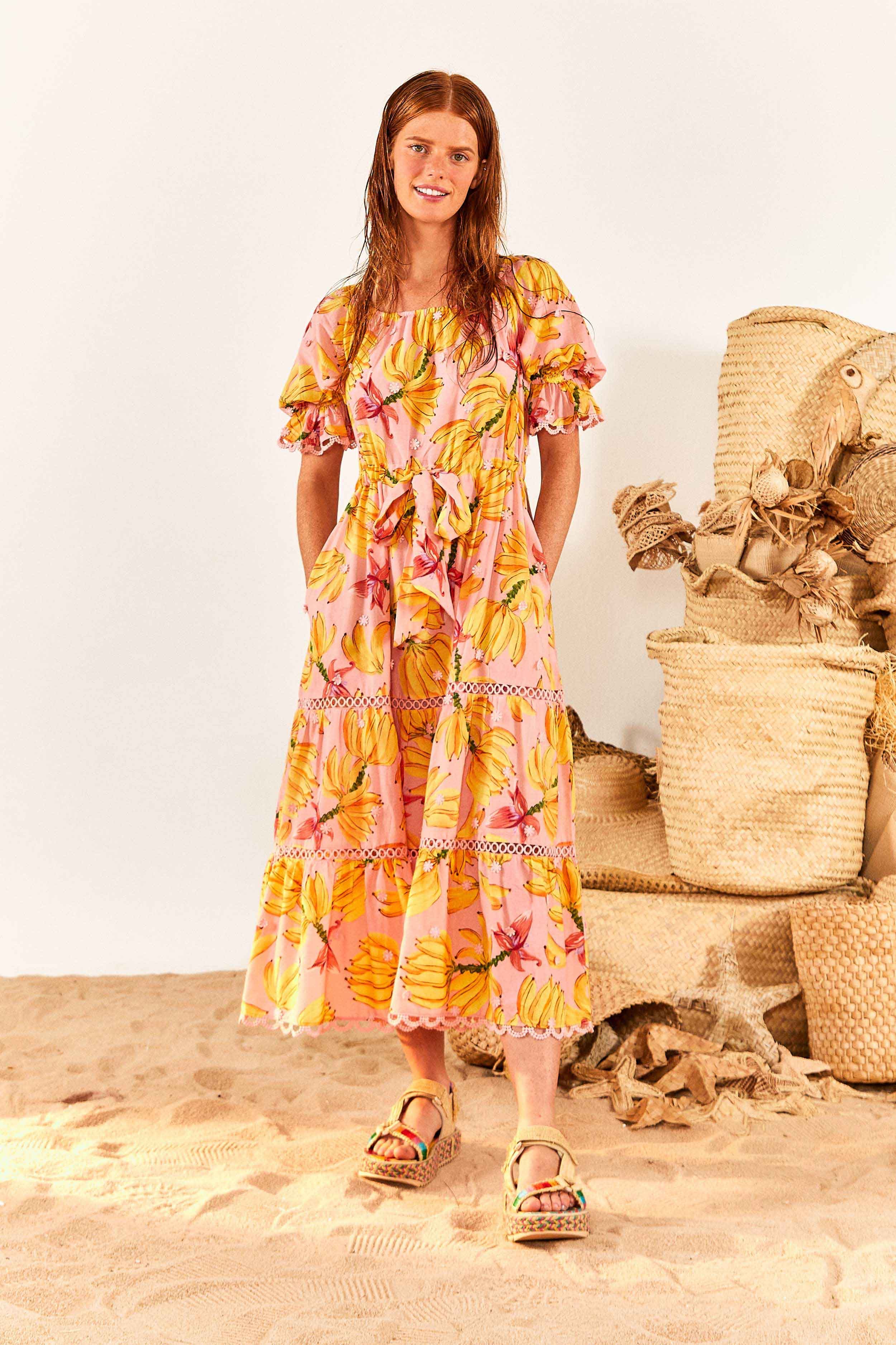 BANANA TASTE MIDI DRESS sold by FARM Rio product image thumbnail 3