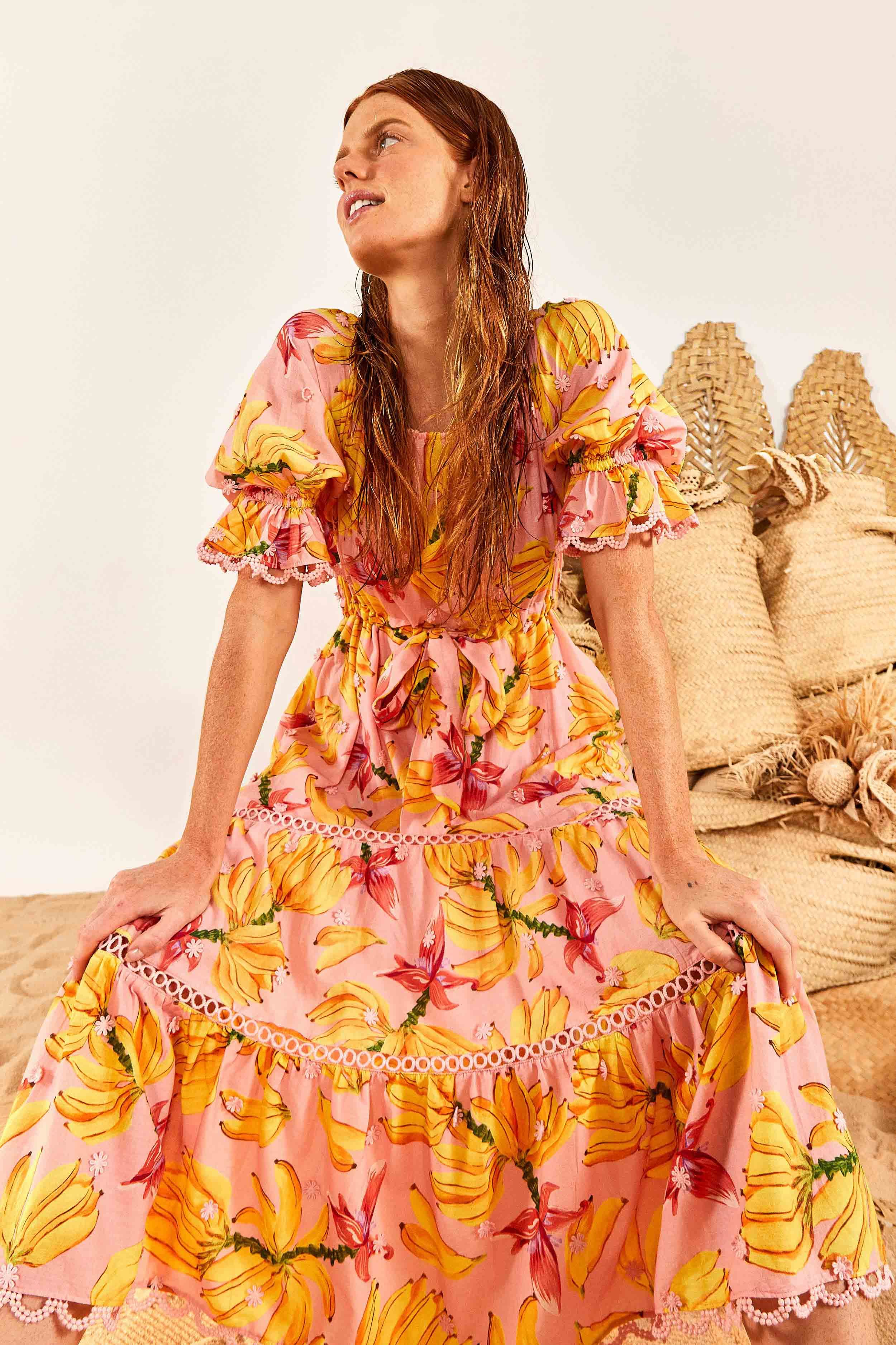 BANANA TASTE MIDI DRESS sold by FARM Rio product image thumbnail 4
