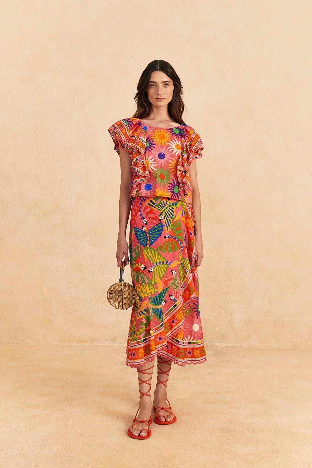 Coral Summer Sun Blouse sold by FARM Rio product image thumbnail 2