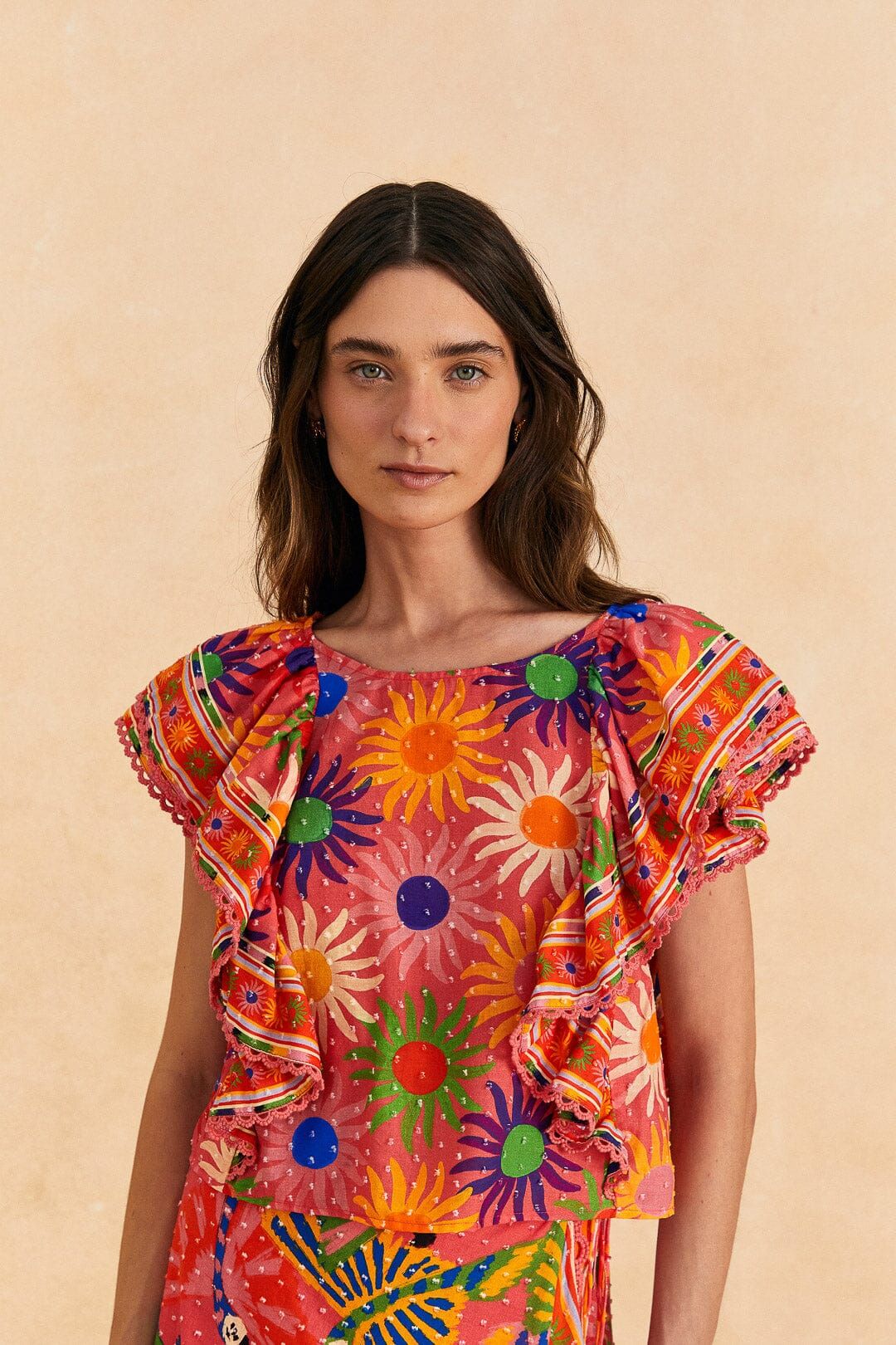 Coral Summer Sun Blouse sold by FARM Rio