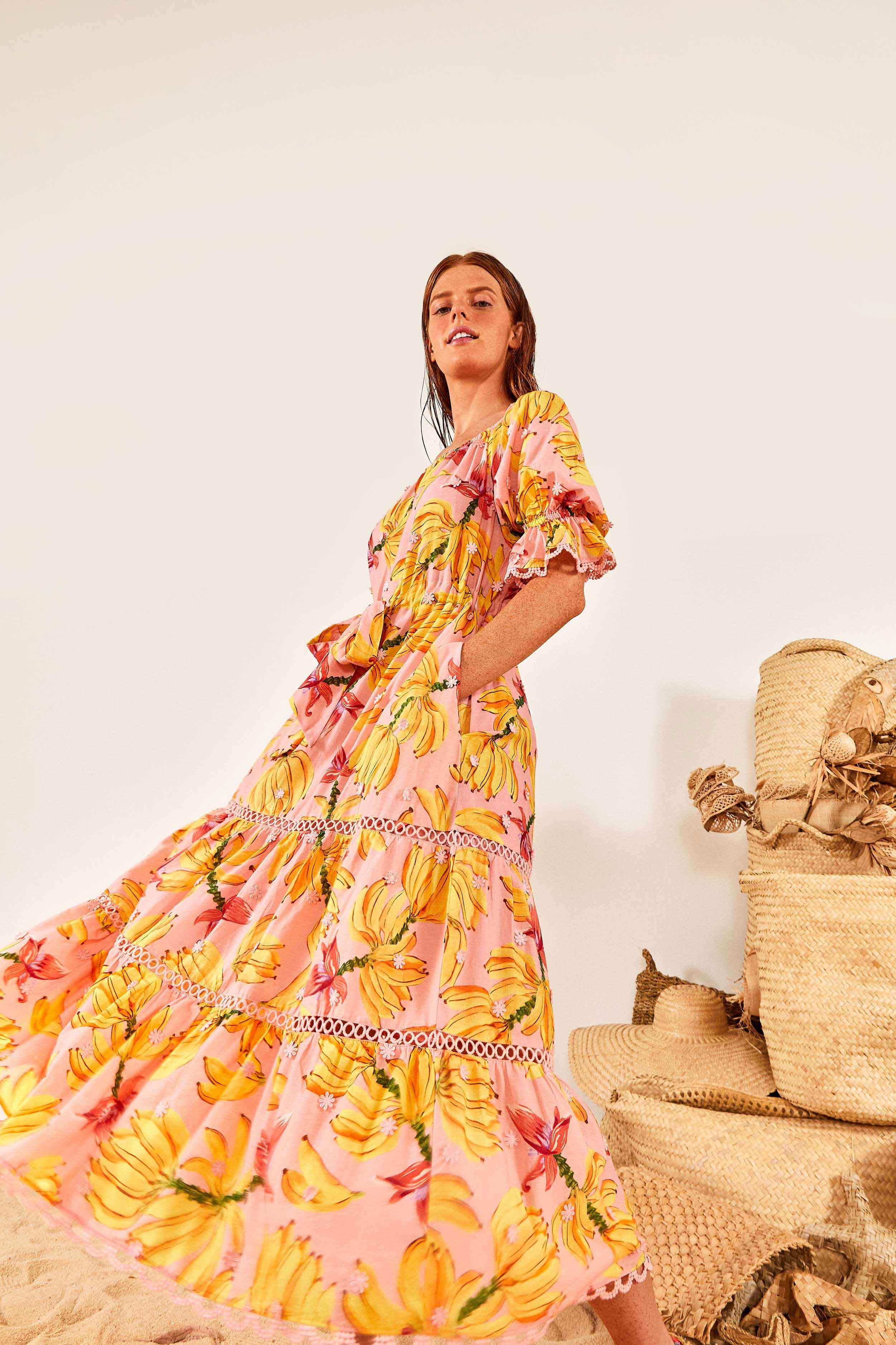 BANANA TASTE MIDI DRESS sold by FARM Rio