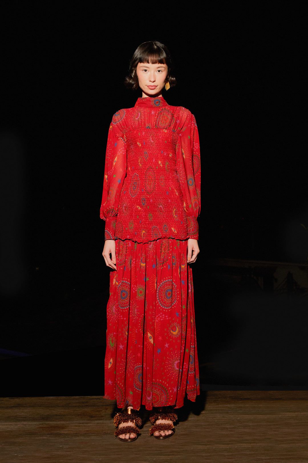 Red Mystic Night Midi Dress sold by FARM Rio