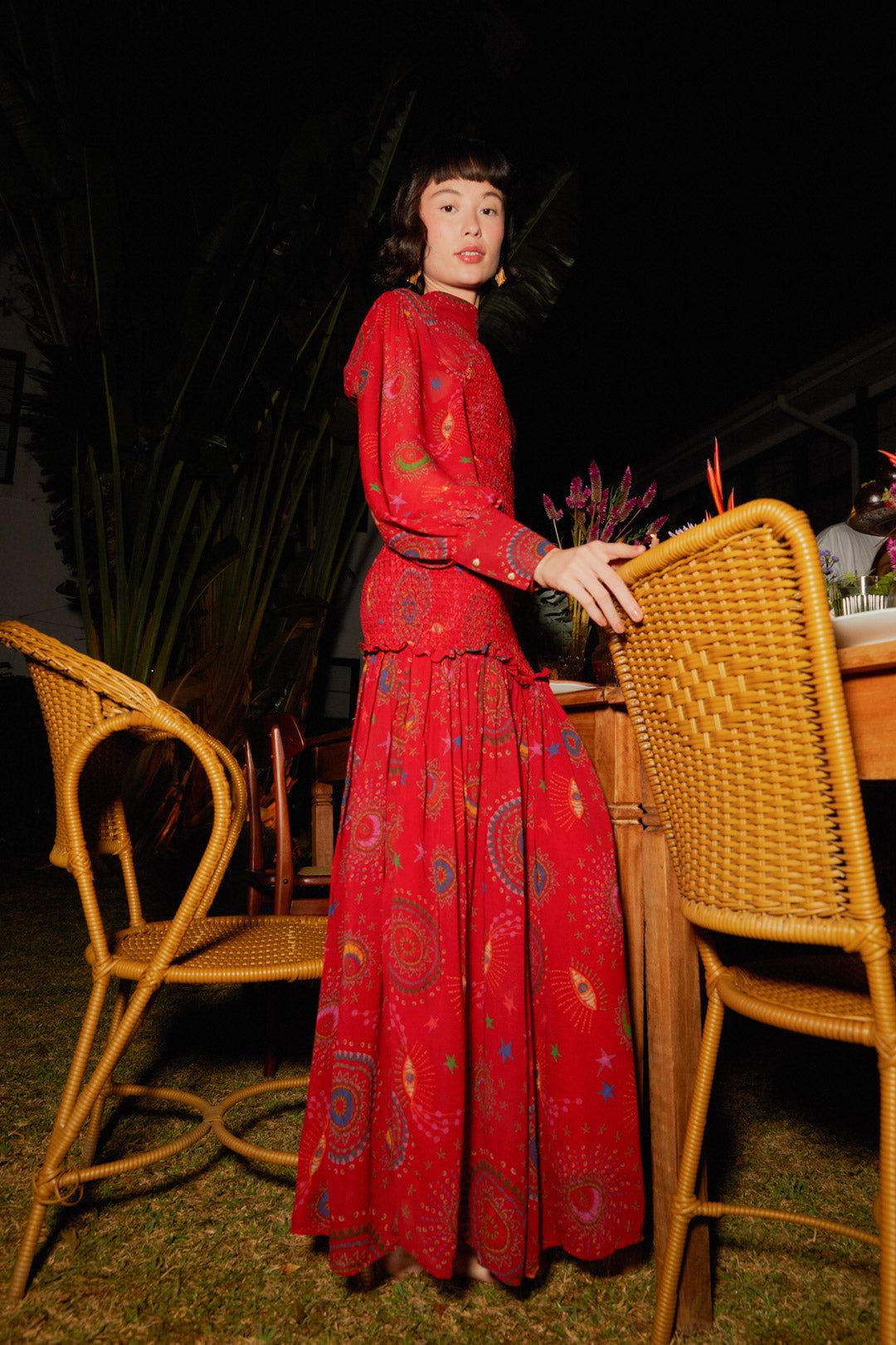Red Mystic Night Midi Dress sold by FARM Rio product image thumbnail 5