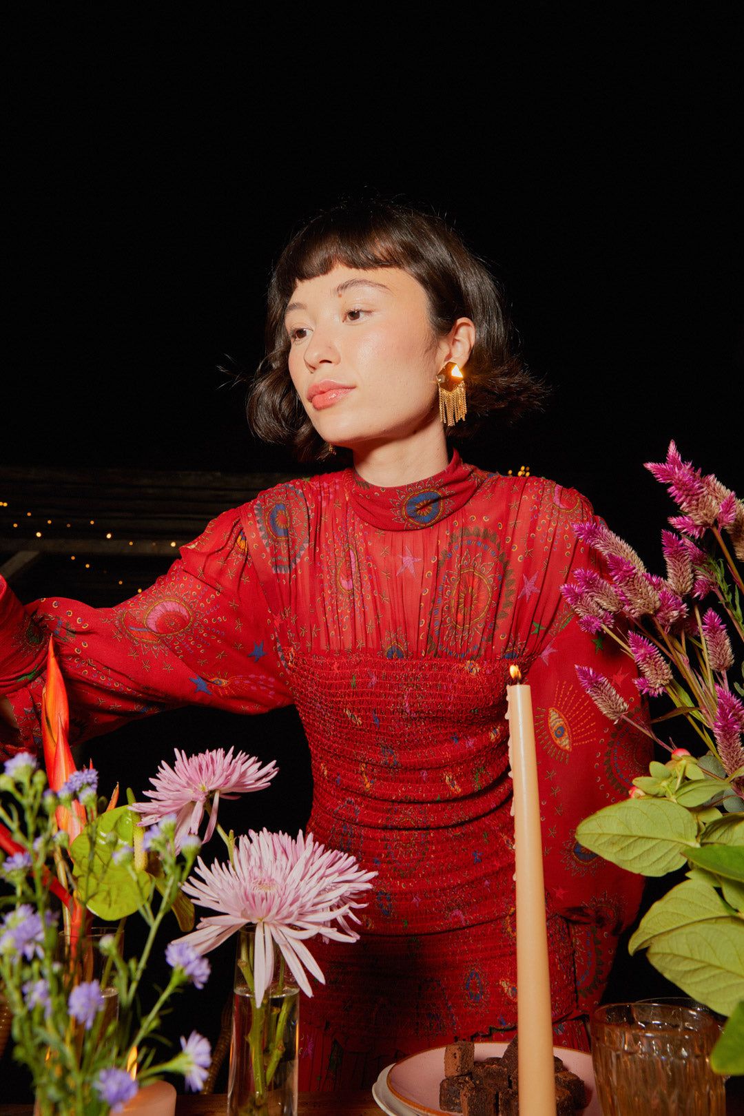 Red Mystic Night Midi Dress sold by FARM Rio product image thumbnail 4