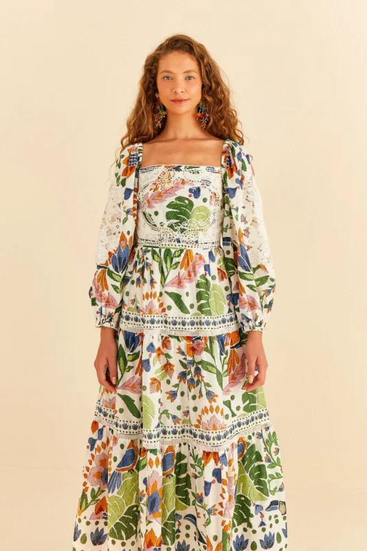 White Summer Garden Midi Dress sold by FARM Rio