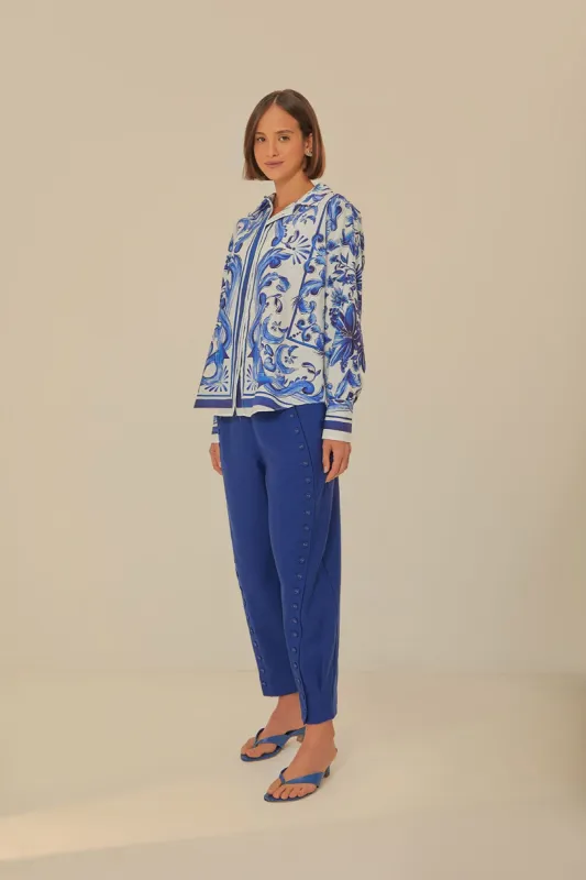 Navy Blue High Waisted Pants made by FARM Rio