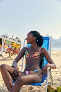 Wonderful Toucans Halter Cross Bikini Top sold by FARM Rio