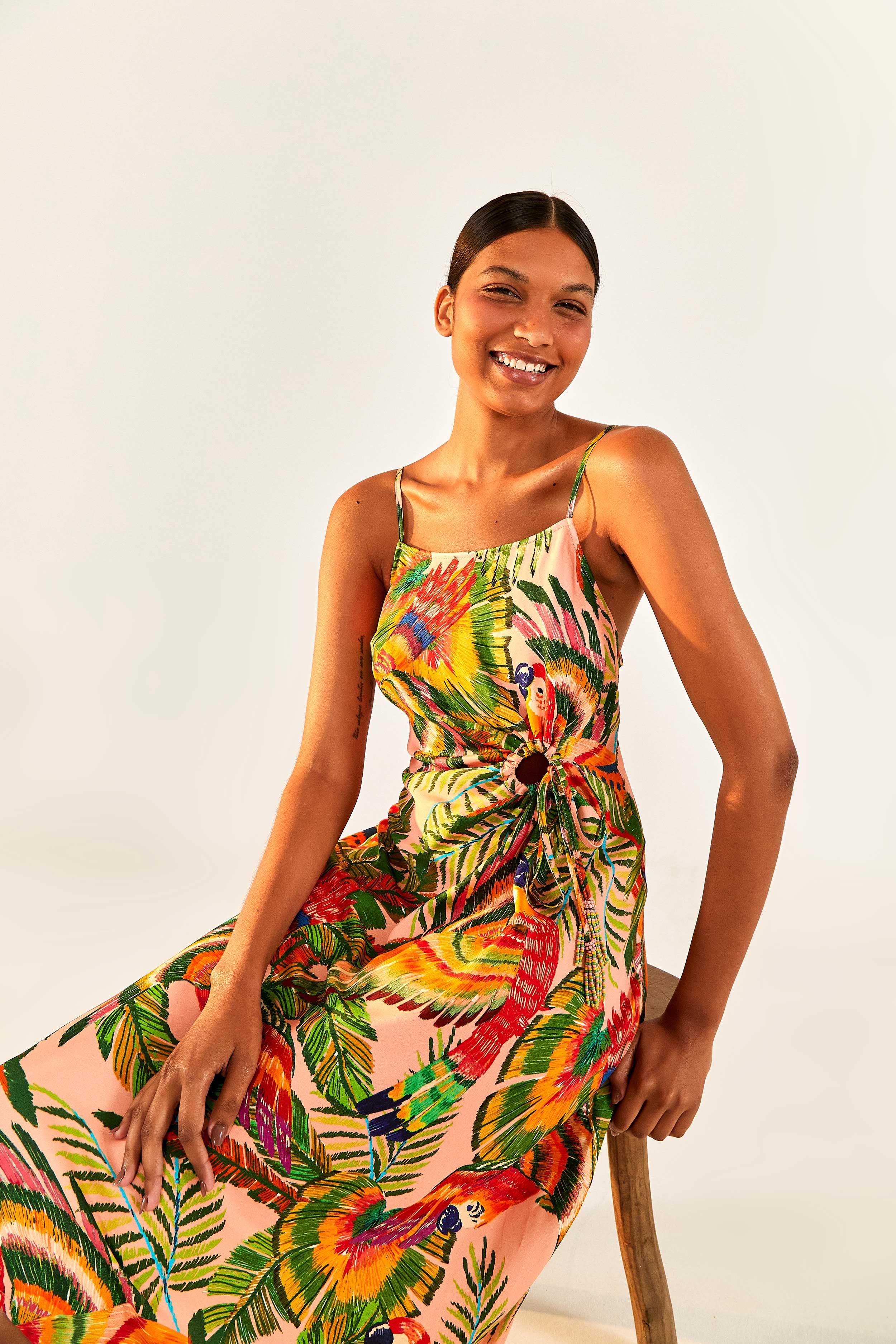 Macaw Leaves Cut-Out Midi Dress sold by FARM Rio product image thumbnail 3