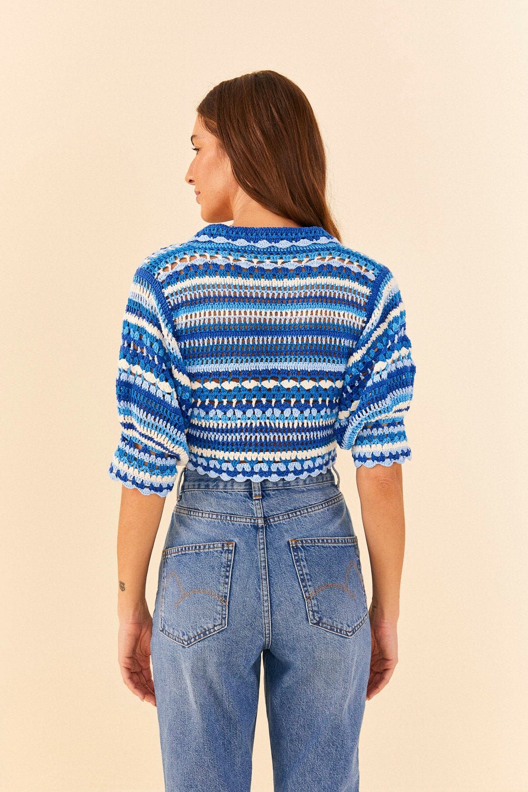 Multi Stitches Crochet Collar Blouse sold by FARM Rio product image thumbnail 4