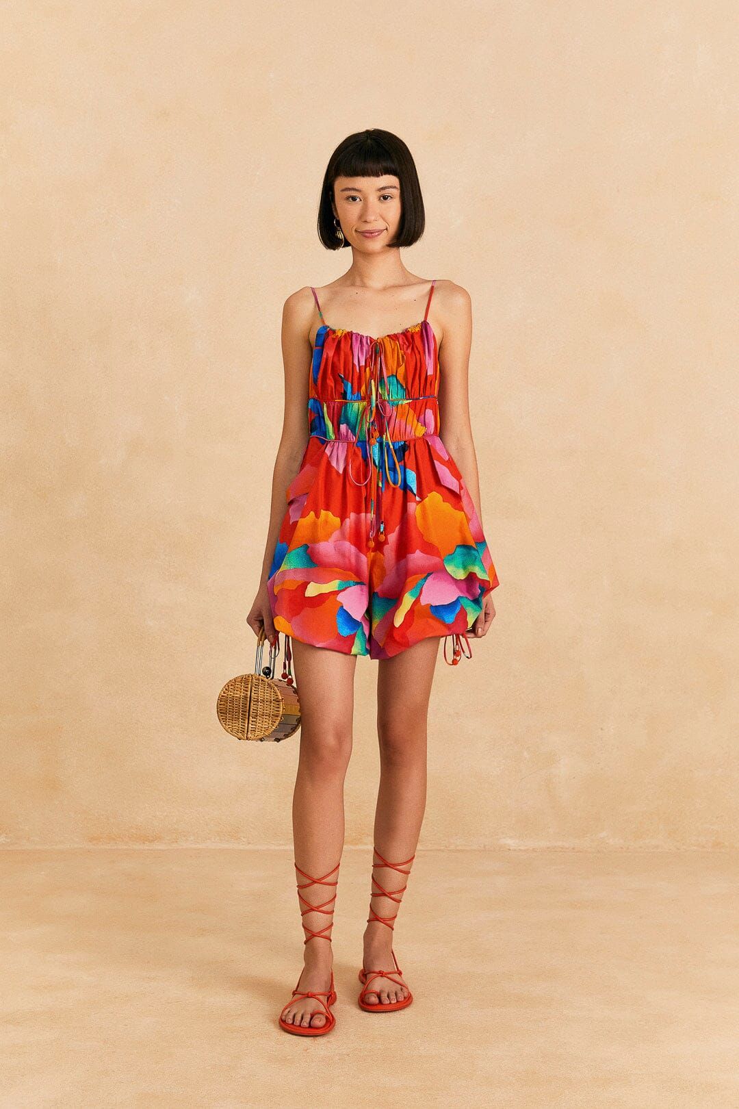 Red Ombre Chita Organic Cotton Romper sold by FARM Rio product image thumbnail 2