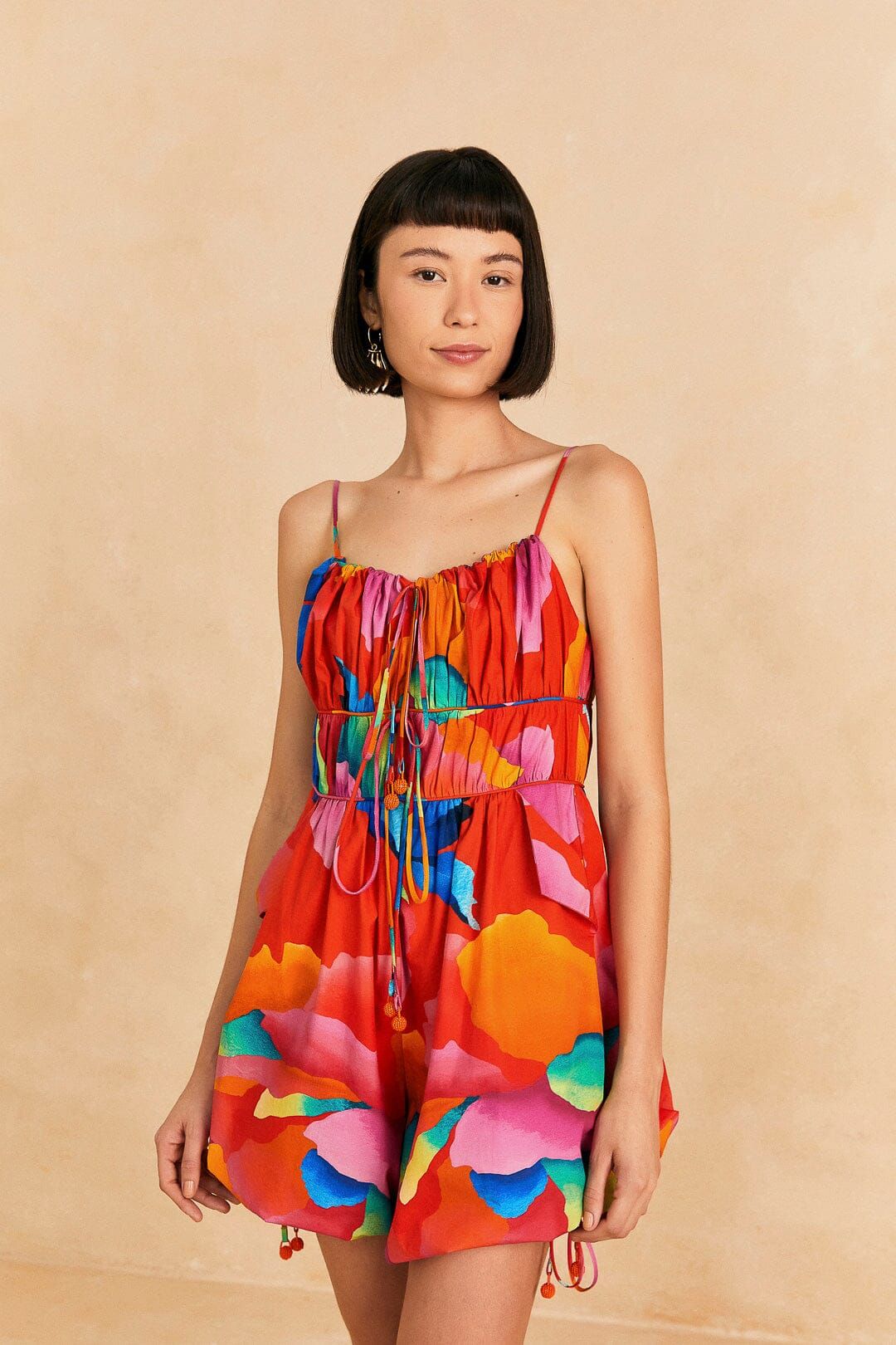 Red Ombre Chita Organic Cotton Romper sold by FARM Rio