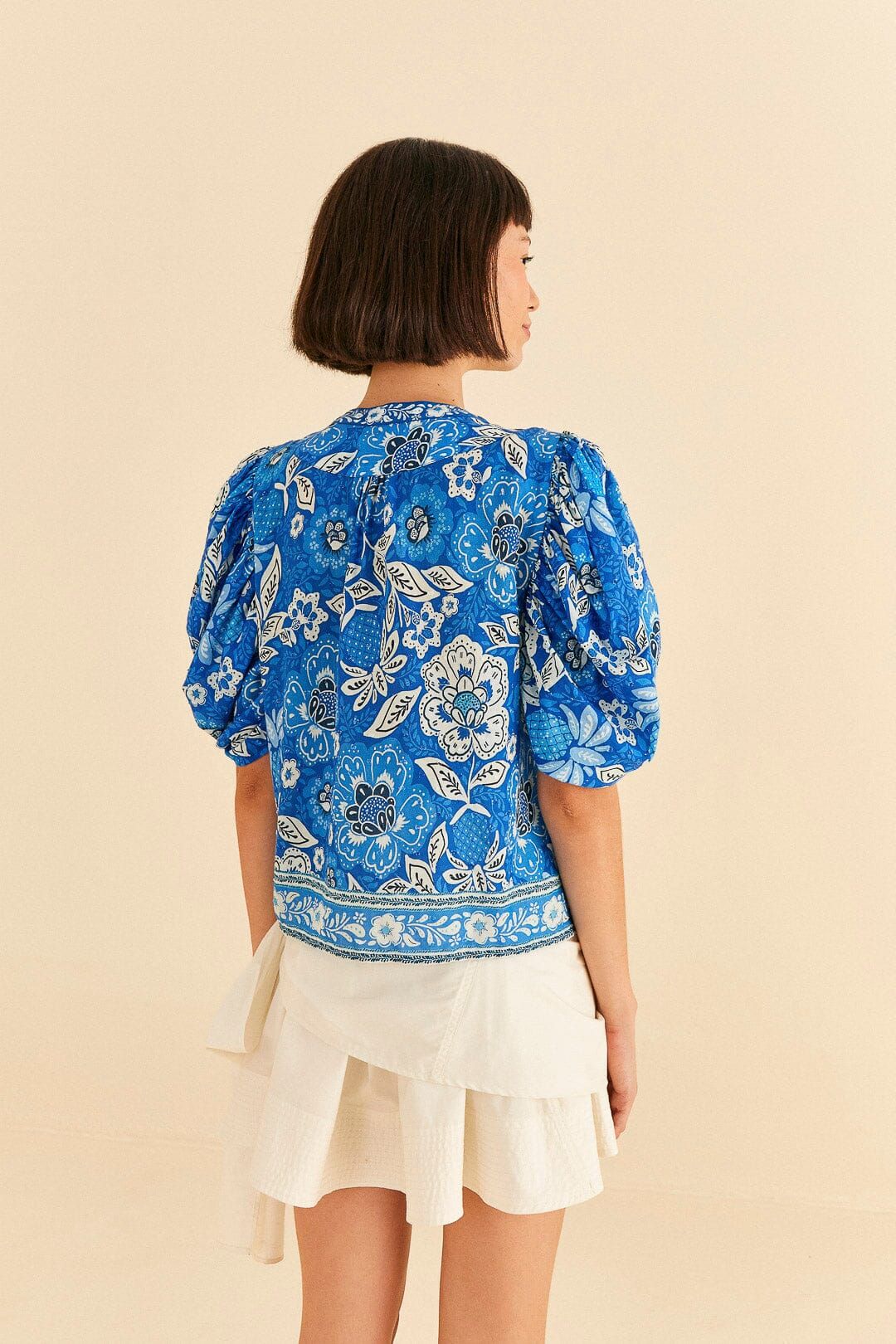 Blue Full Of Flowers Blouse sold by FARM Rio product image thumbnail 4