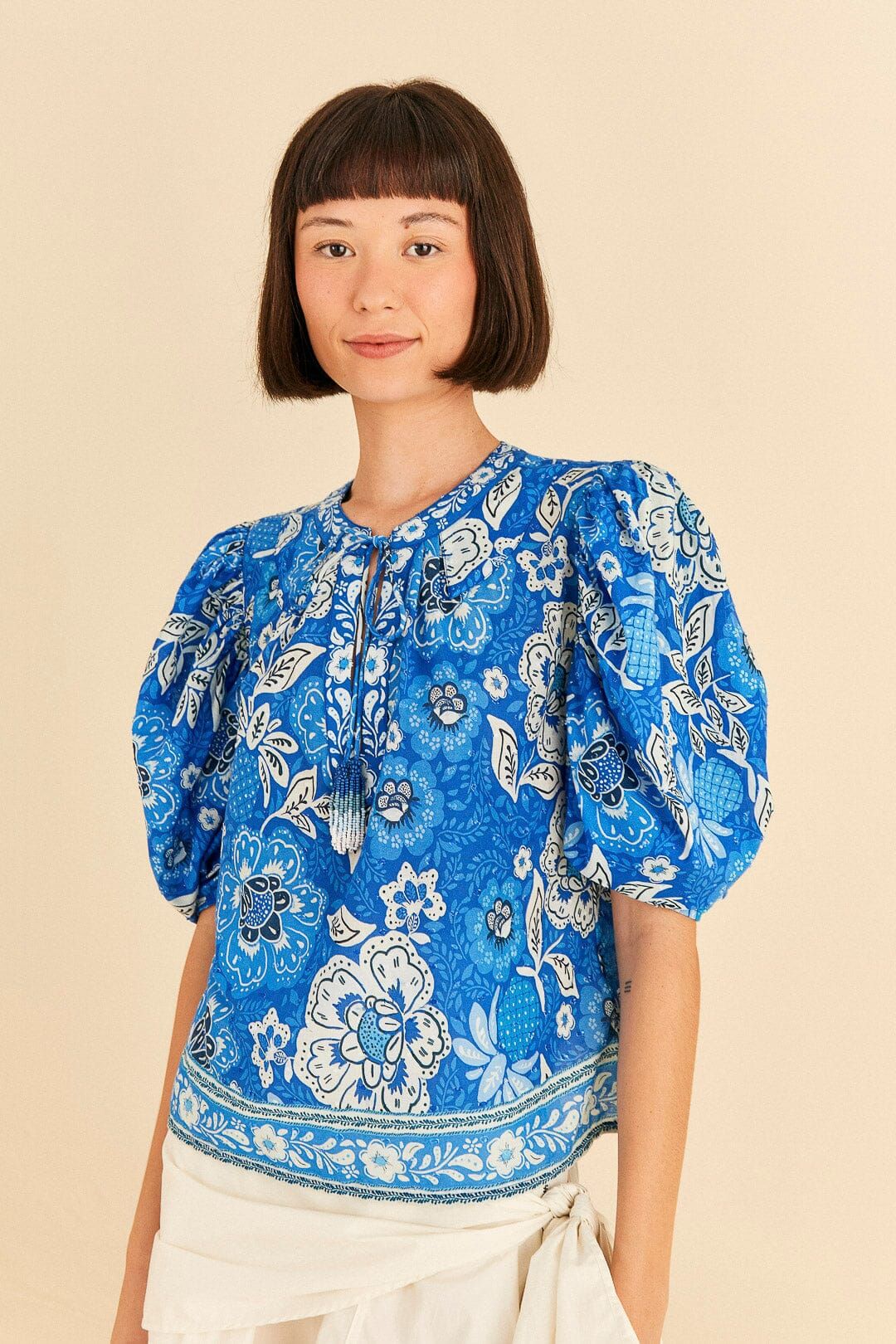 Blue Full Of Flowers Blouse sold by FARM Rio