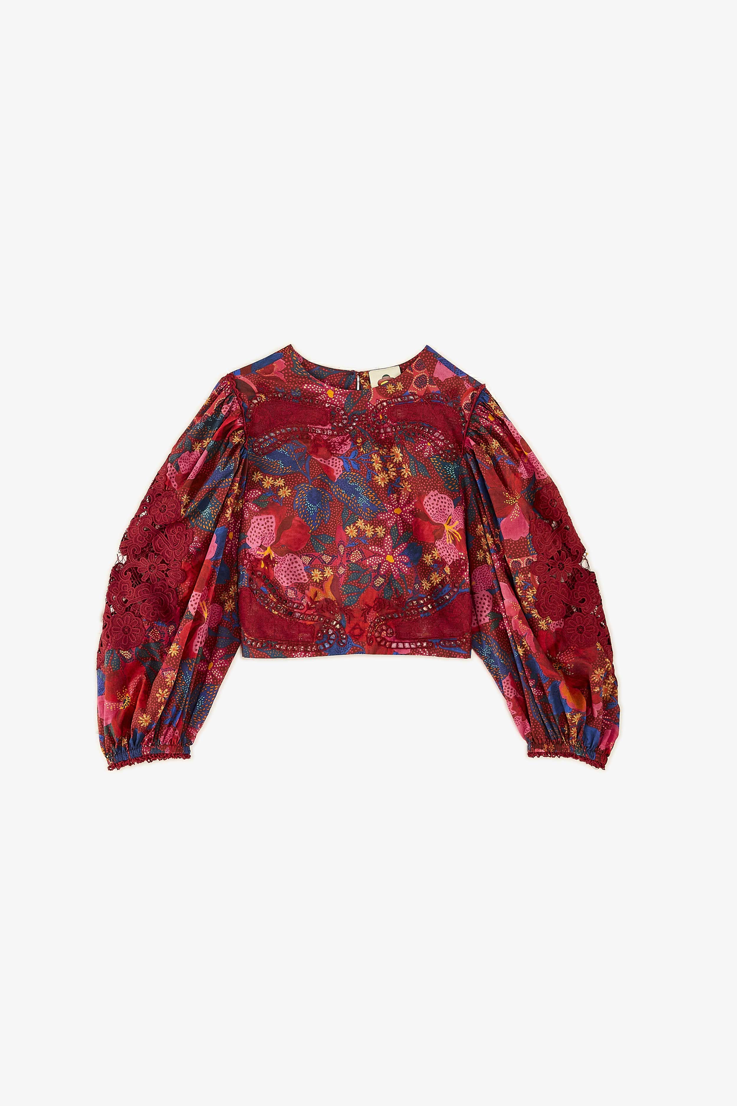 Red Wild Life Blouse sold by FARM Rio product image thumbnail 5