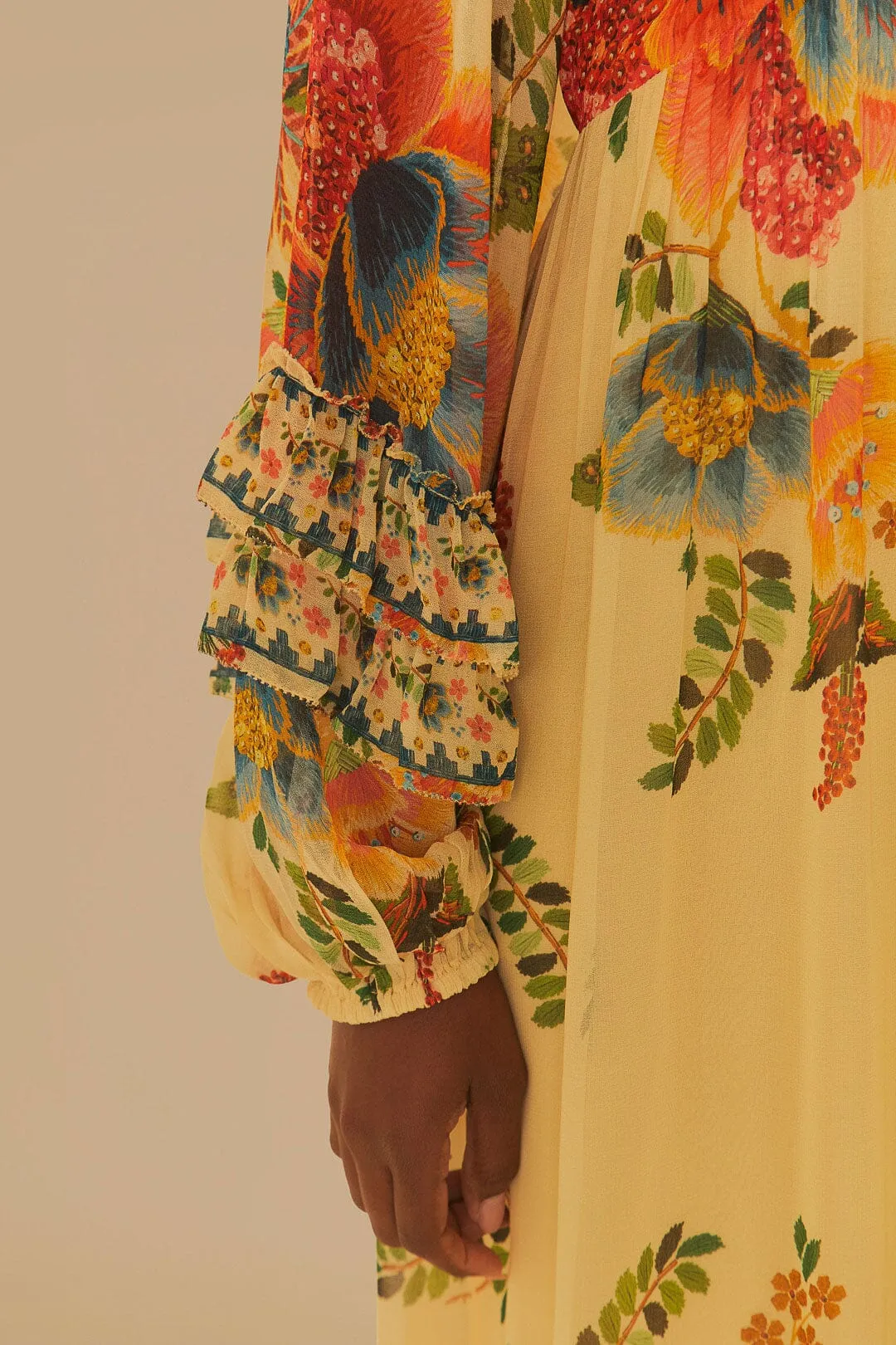 Sand Delicate Garden Maxi Dress sold by FARM Rio product image thumbnail 3