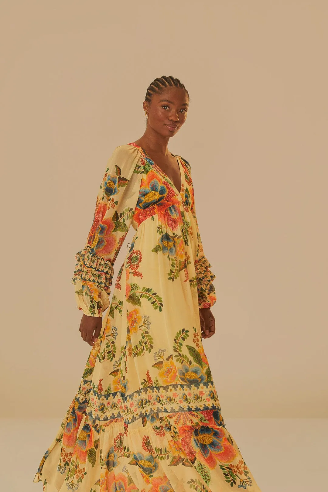 Sand Delicate Garden Maxi Dress sold by FARM Rio product image thumbnail 2