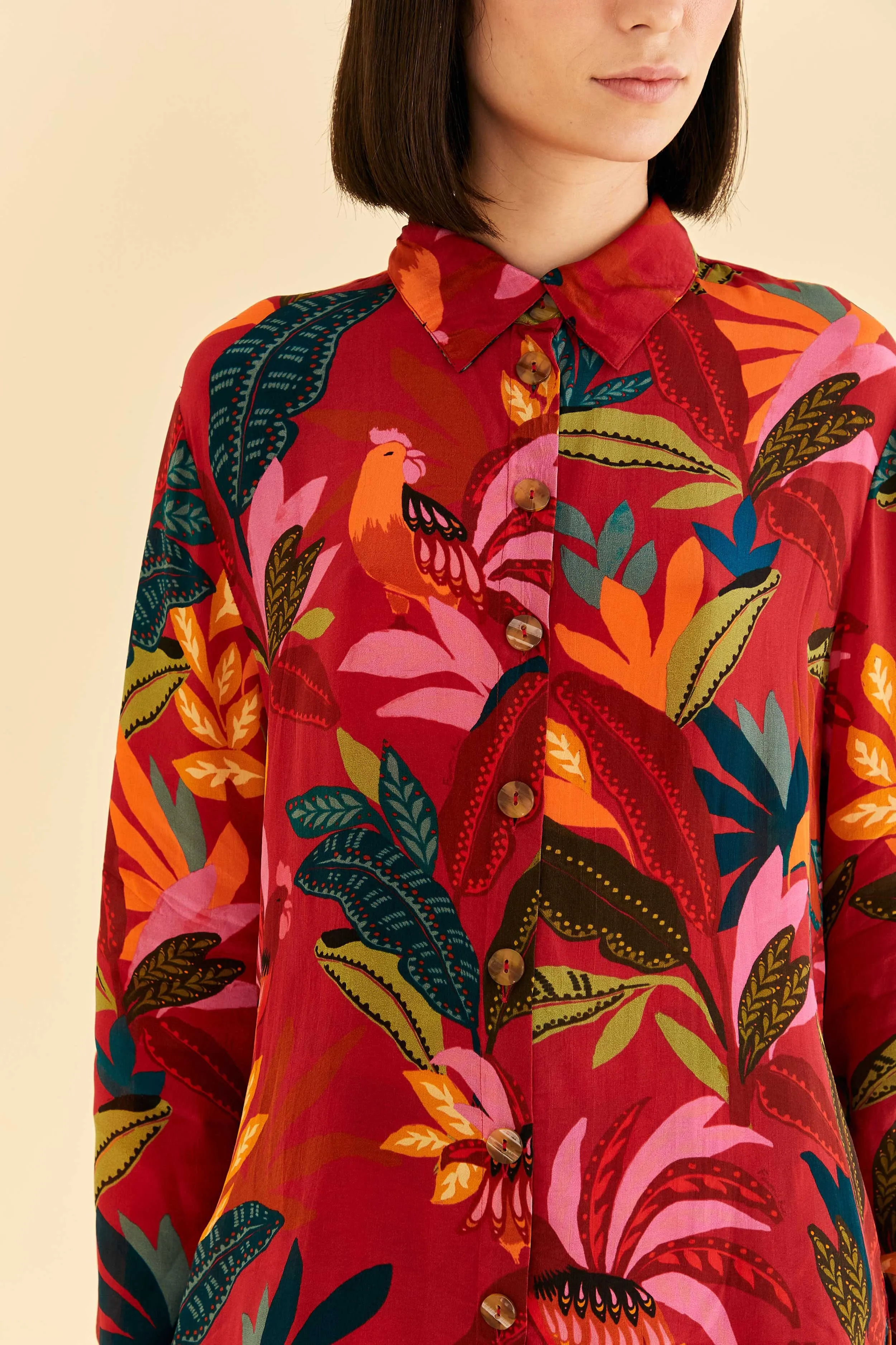 Red Rooster Leaves Long Sleeve Shirt sold by FARM Rio product image thumbnail 3