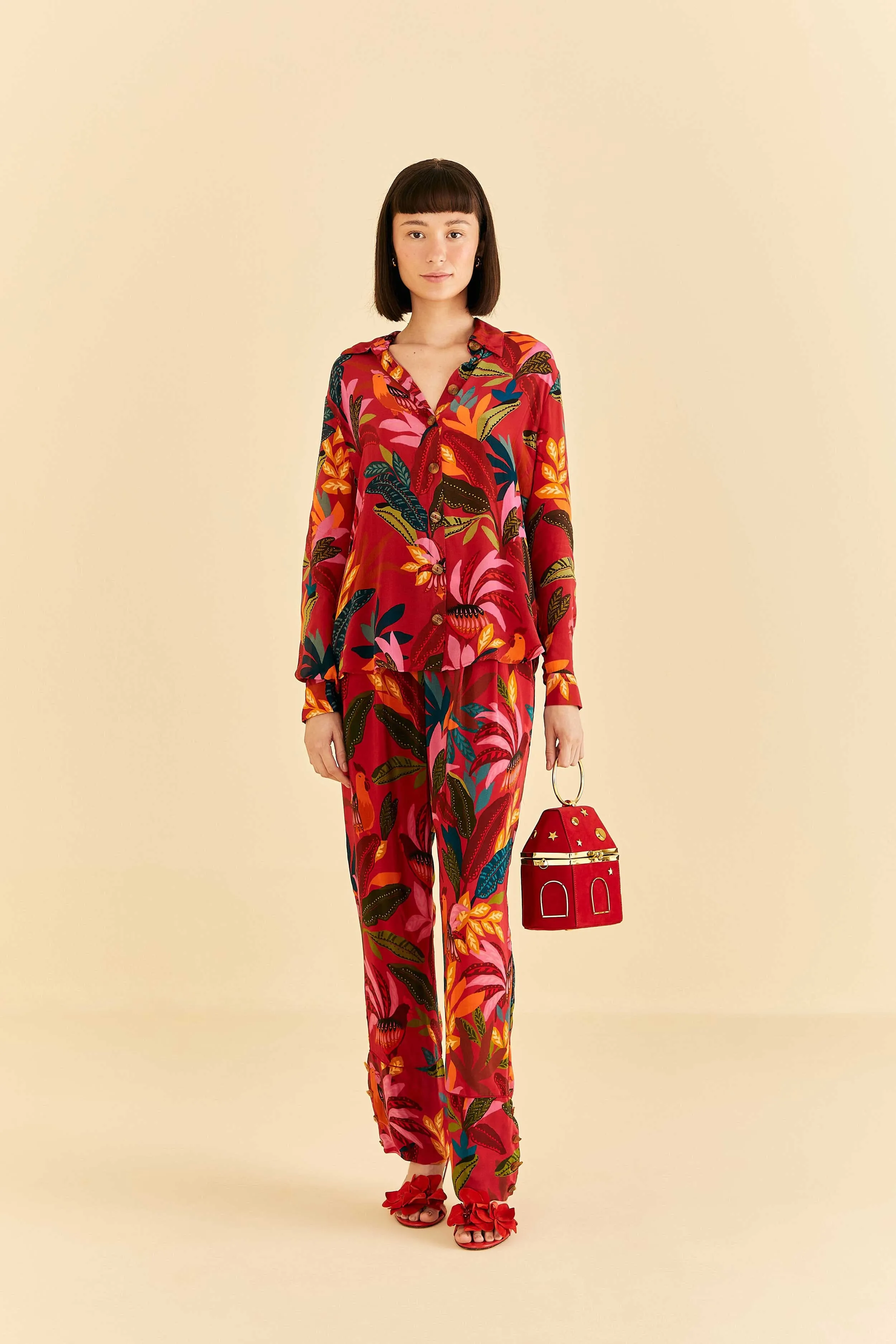 Red Rooster Leaves Long Sleeve Shirt sold by FARM Rio product image thumbnail 2