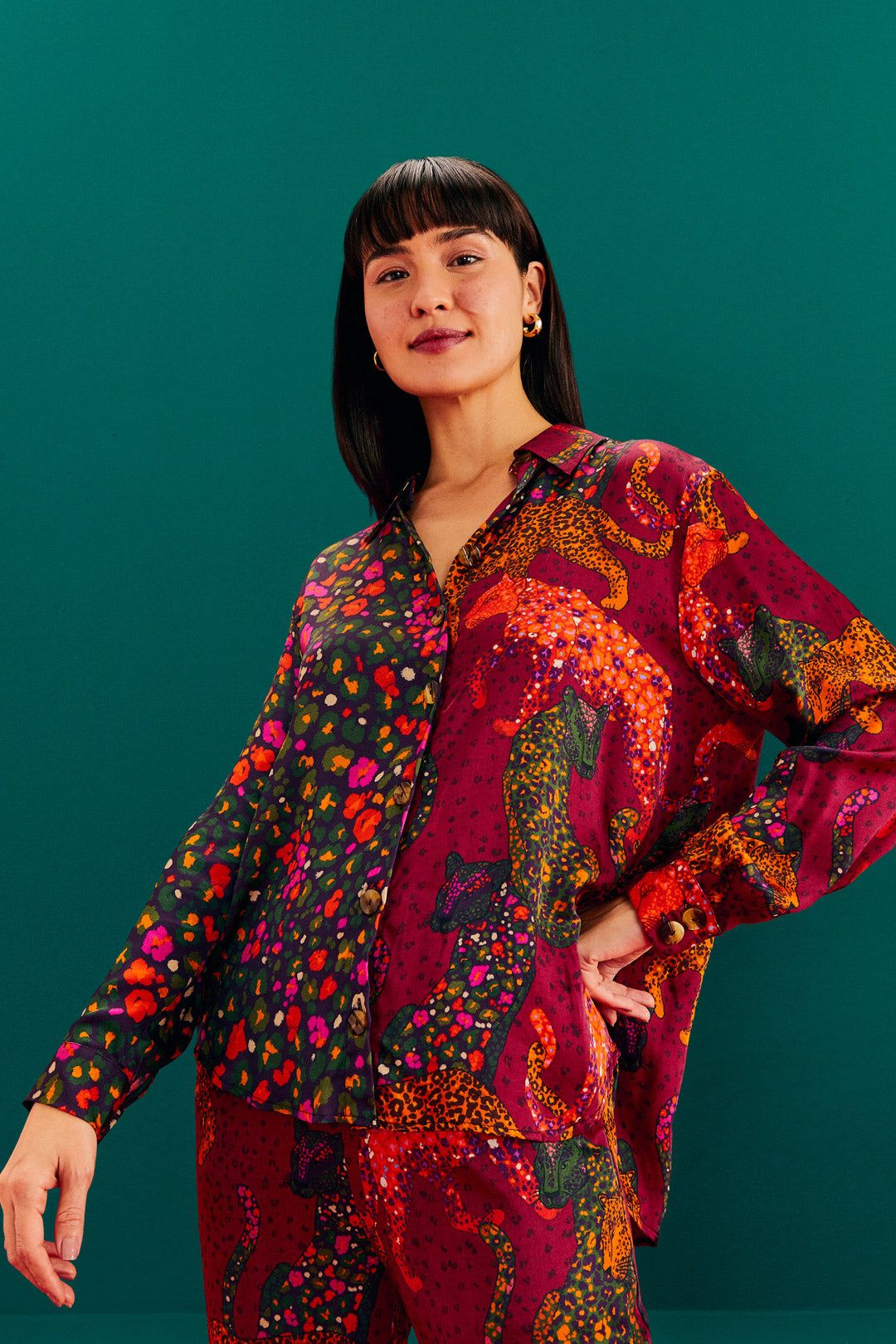 Bright Leopards Lenzing™ Ecovero™ Viscose Shirt sold by FARM Rio