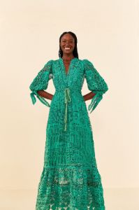 Green Morada Boa Guipure Dress sold by FARM Rio