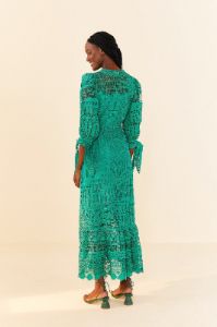 Green Morada Boa Guipure Dress sold by FARM Rio