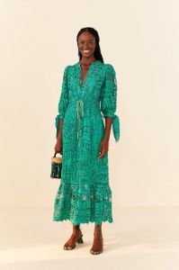 Green Morada Boa Guipure Dress sold by FARM Rio