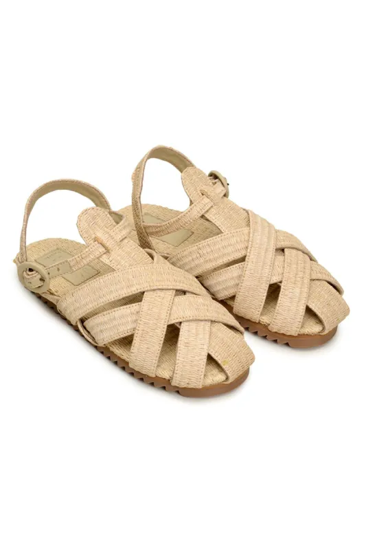 SYNTHETIC RAFFIA ZIGZAG SANDAL made by FARM Rio