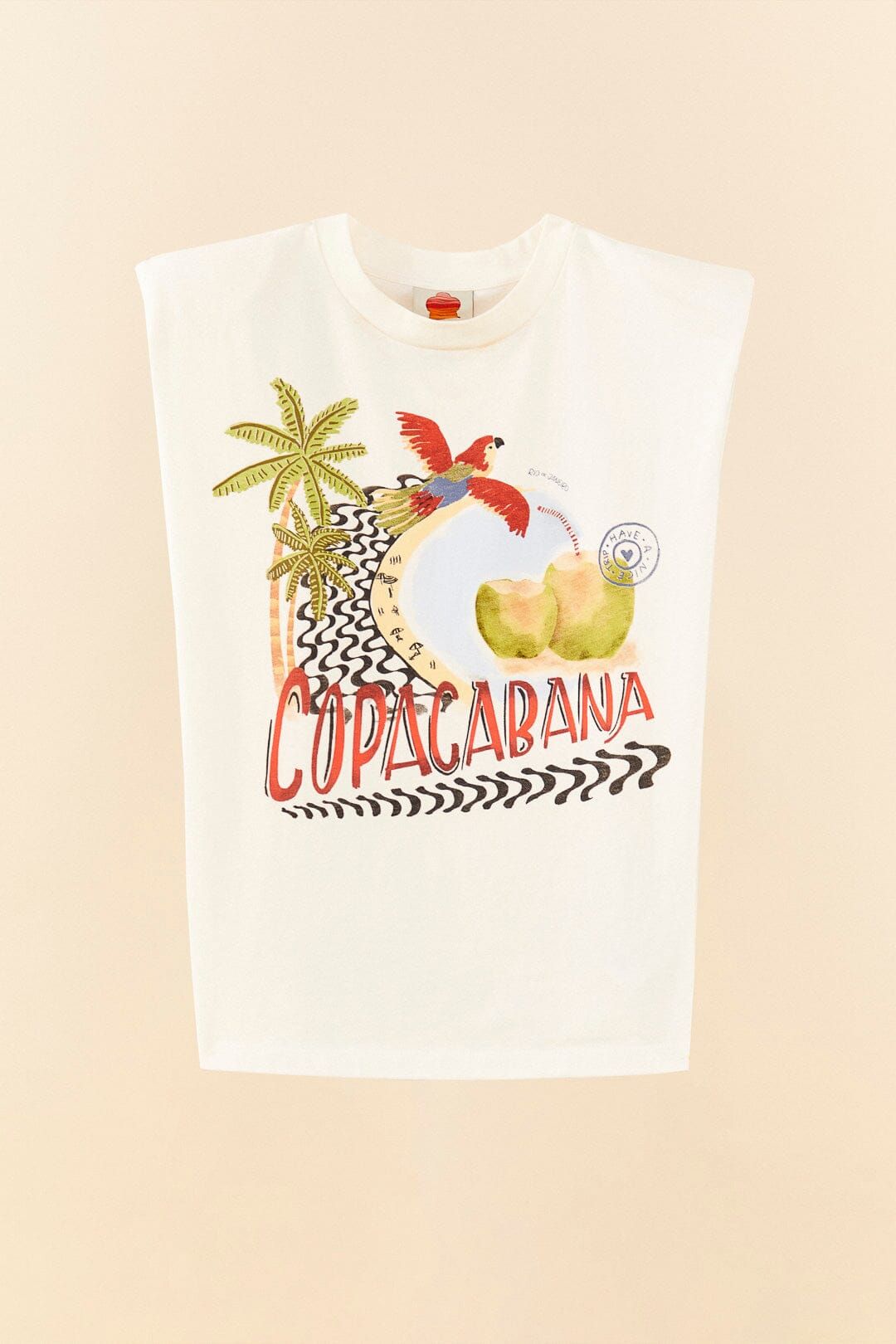 White Copacabana Organic Cotton T-Shirt sold by FARM Rio product image thumbnail 5
