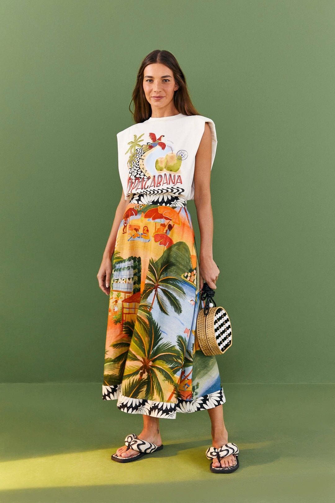 White Copacabana Organic Cotton T-Shirt sold by FARM Rio product image thumbnail 2