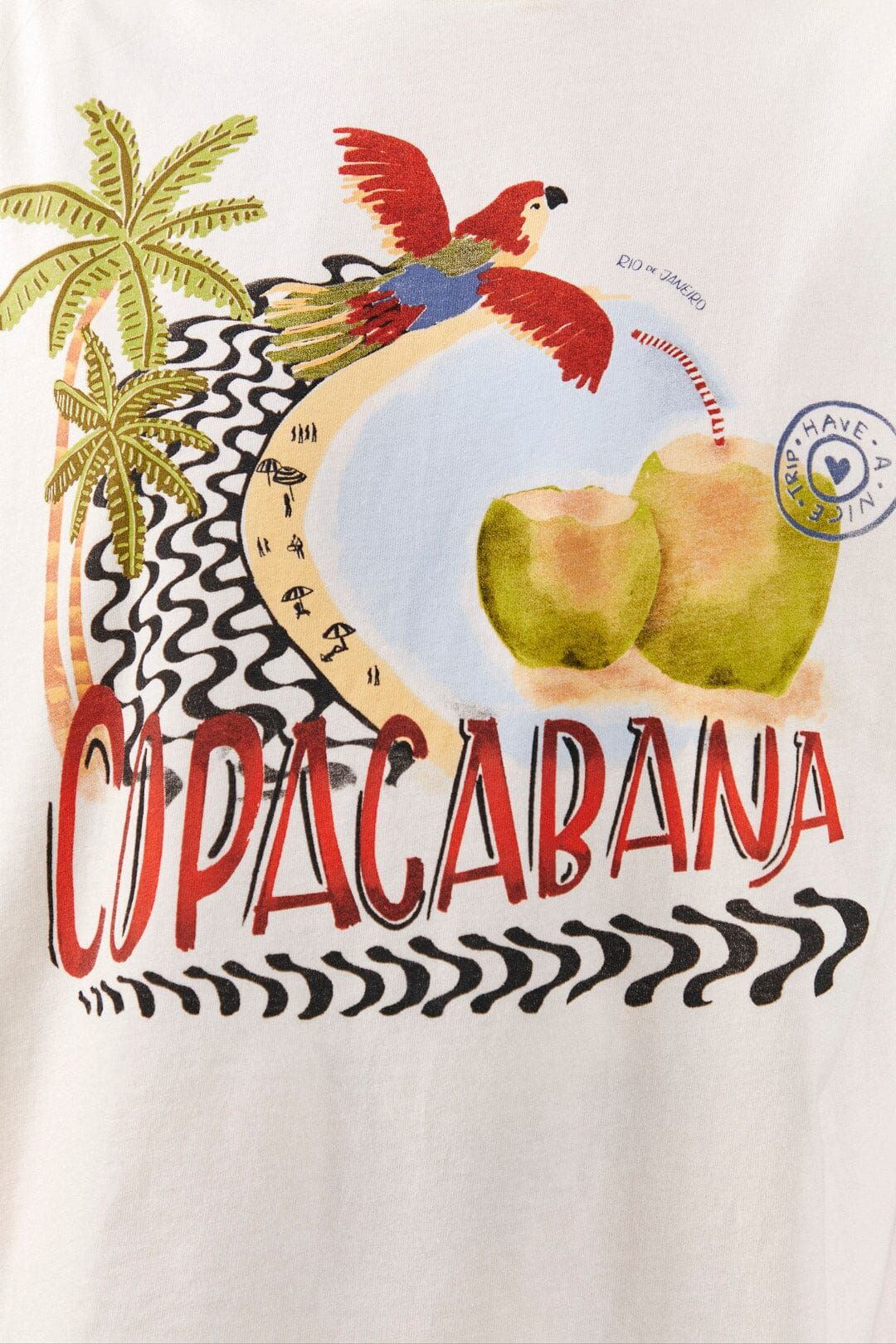 White Copacabana Organic Cotton T-Shirt sold by FARM Rio product image thumbnail 4