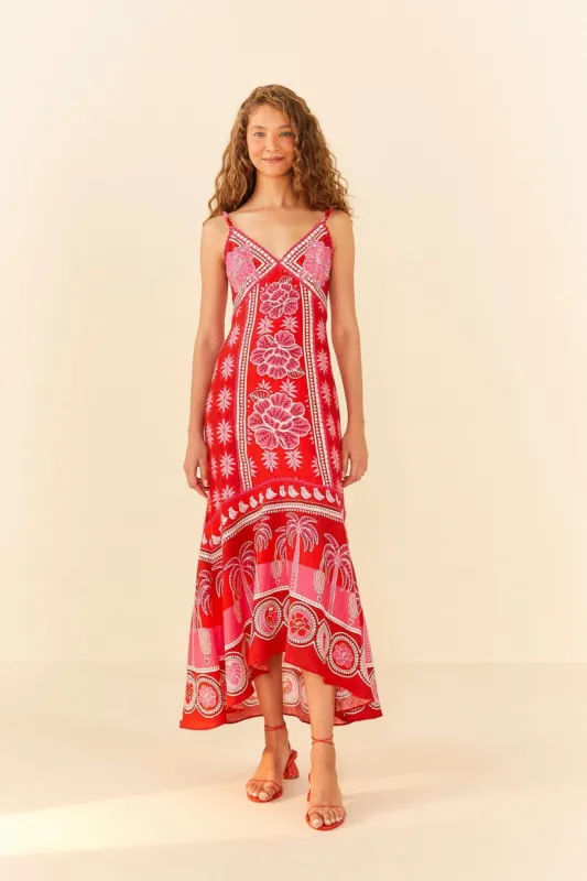 Red Summer Sunrise Maxi Dress sold by FARM Rio