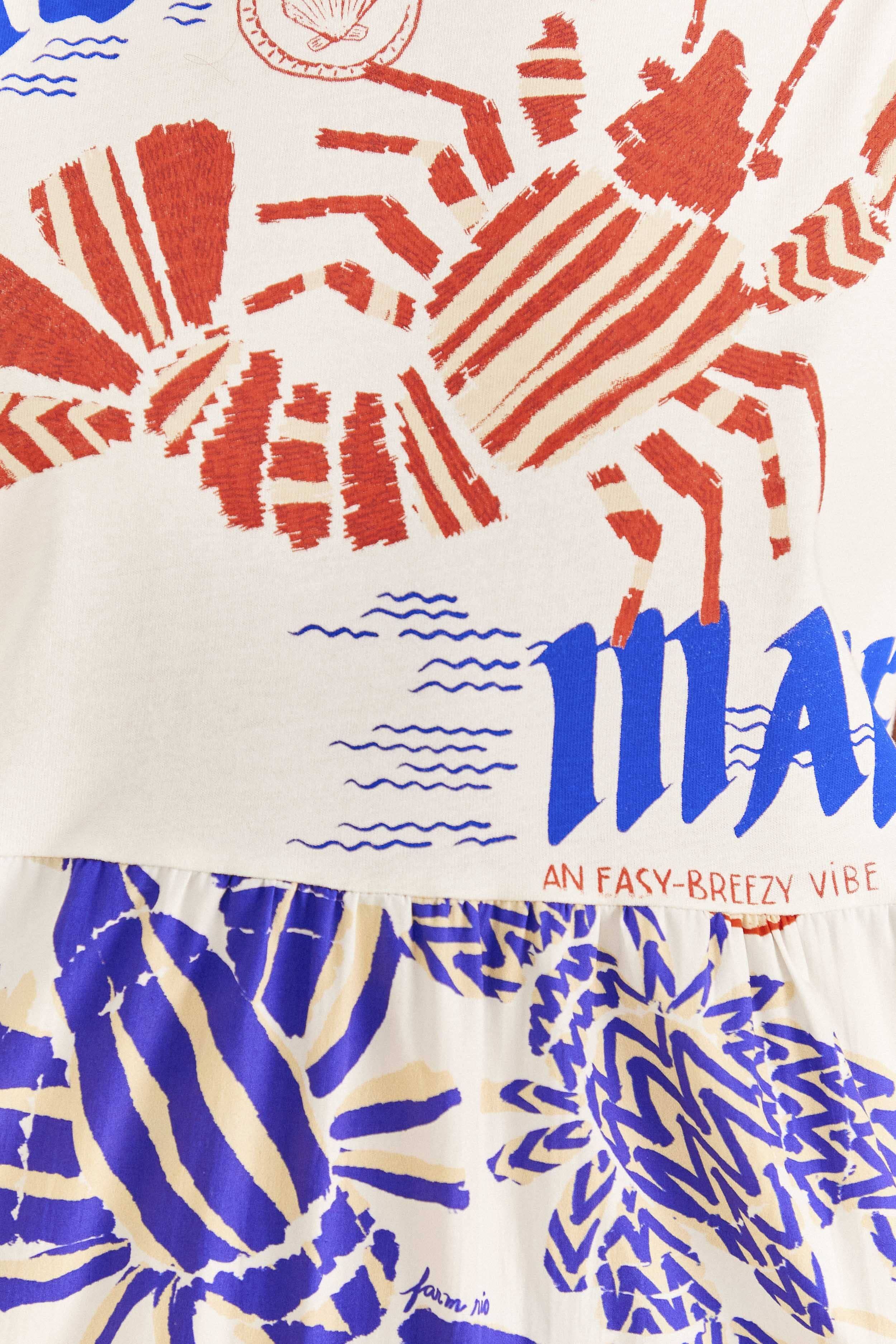 White Al Mare T-Shirt Dress sold by FARM Rio product image thumbnail 5