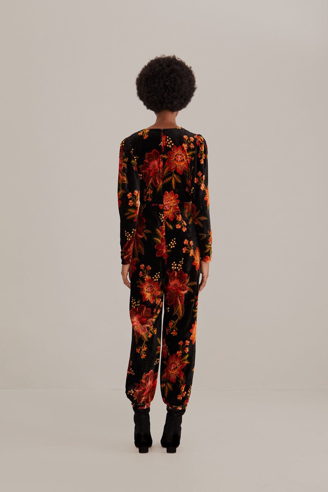 Black Winter Bloom V Neck Jumpsuit sold by FARM Rio product image thumbnail 4