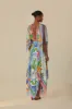 Off-White Tropical Destination Kimono Sleeve Midi Dress sold by FARM Rio