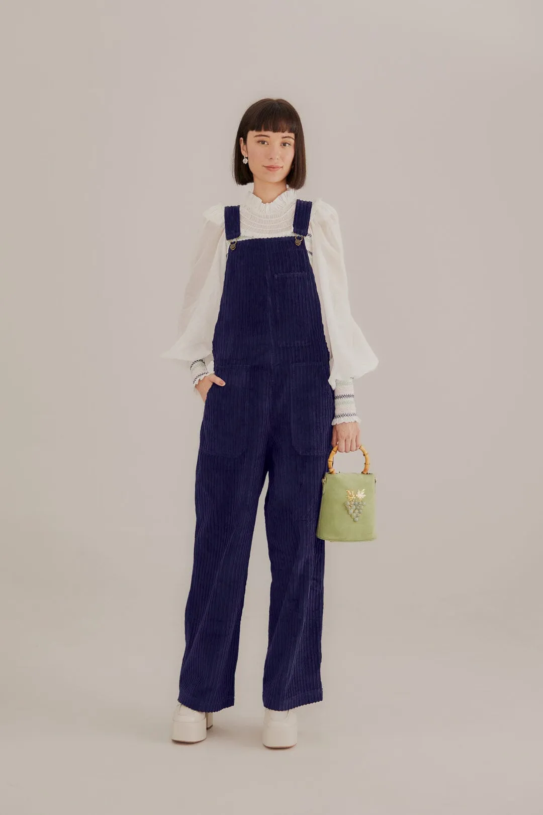 Navy Blue Corduroy Overalls sold by FARM Rio