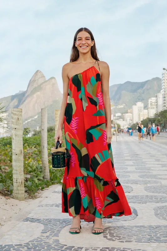 Red Heliconia Maxi Dress sold by FARM Rio