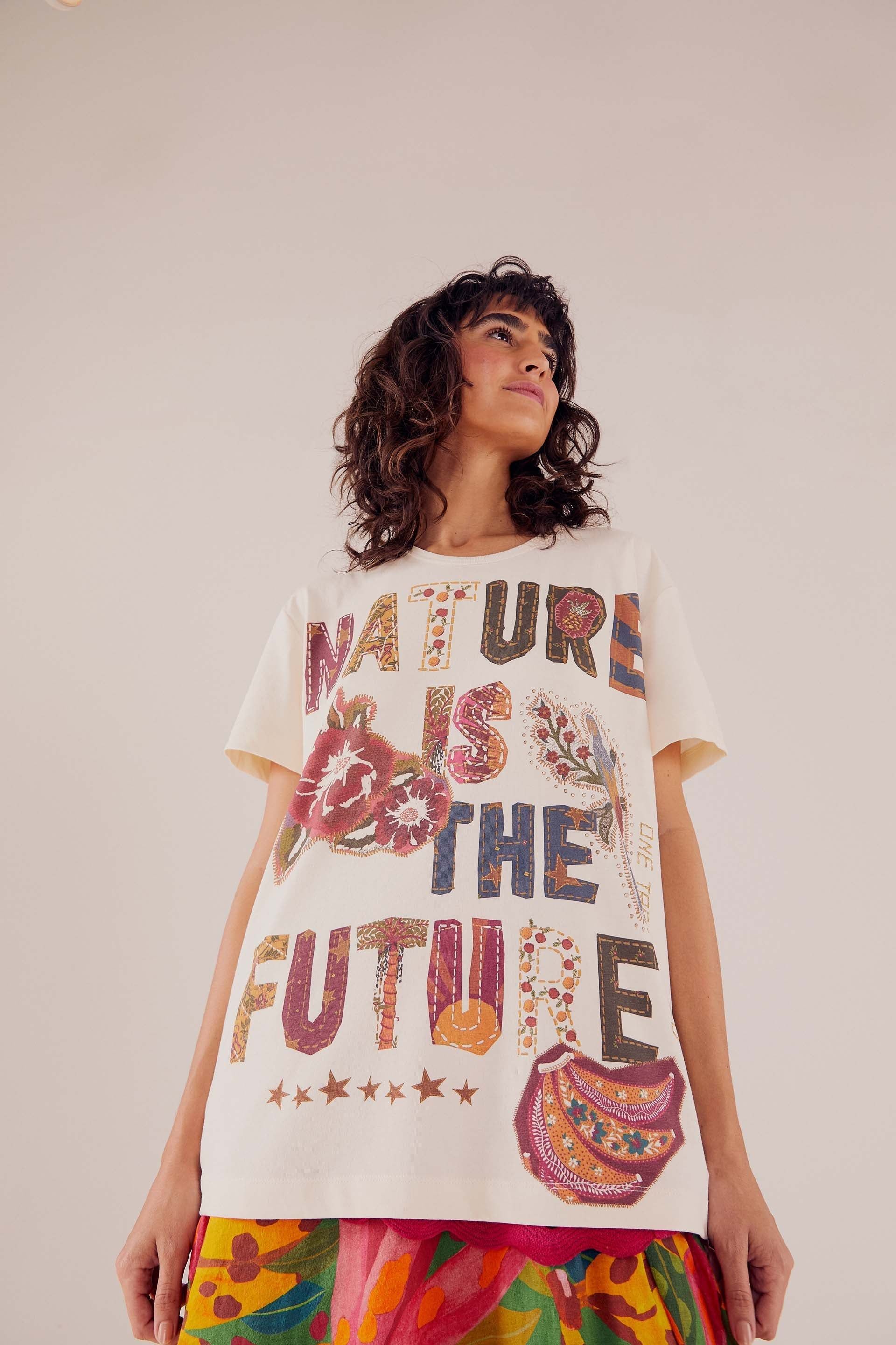 WHITE NATURE IS THE FUTURE T SHIRT sold by FARM Rio product image thumbnail 5