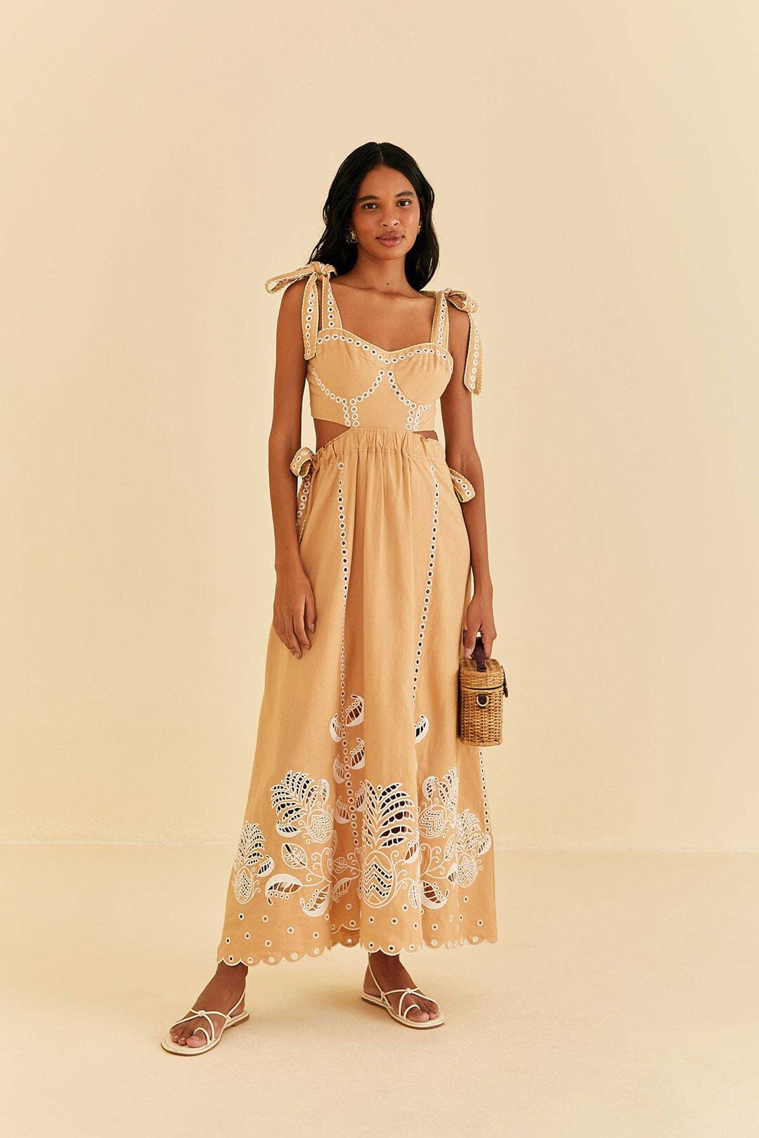 farm rio sand richelieu sleeveless midi dress FancyDrew on LTK