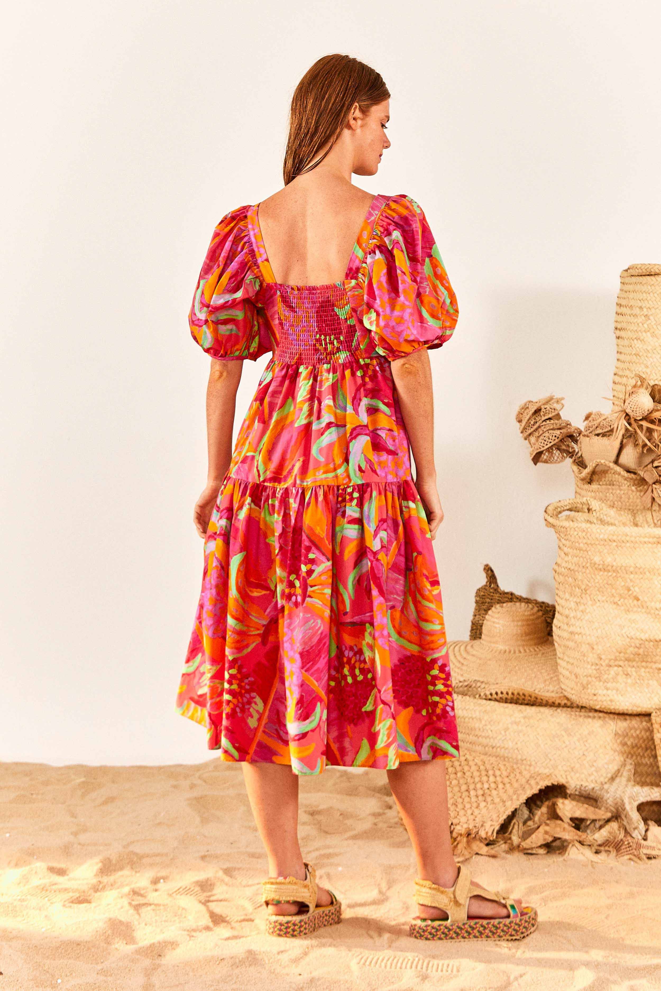 Fruit Brush Puff Sleeve Midi Dress sold by FARM Rio product image thumbnail 2