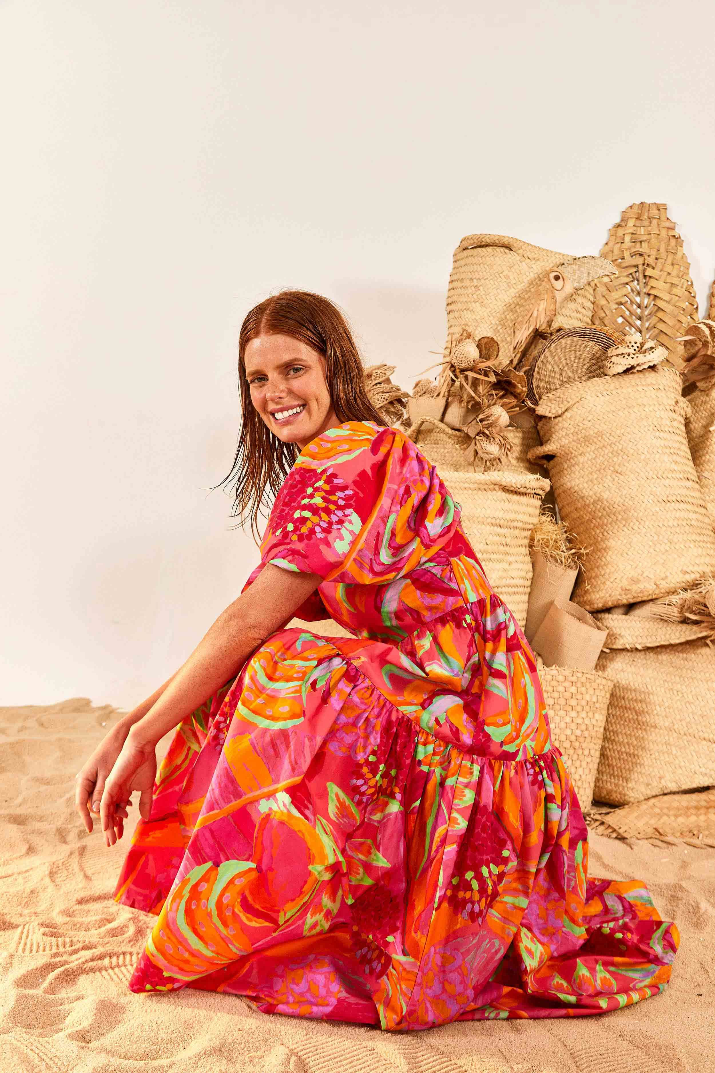 Fruit Brush Puff Sleeve Midi Dress sold by FARM Rio product image thumbnail 3