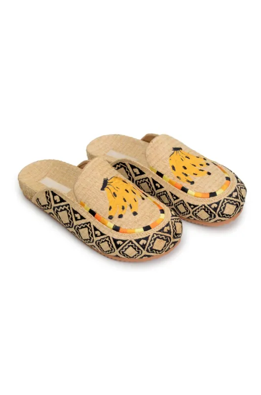 Raffia Embroidered Clog Mule sold by FARM Rio
